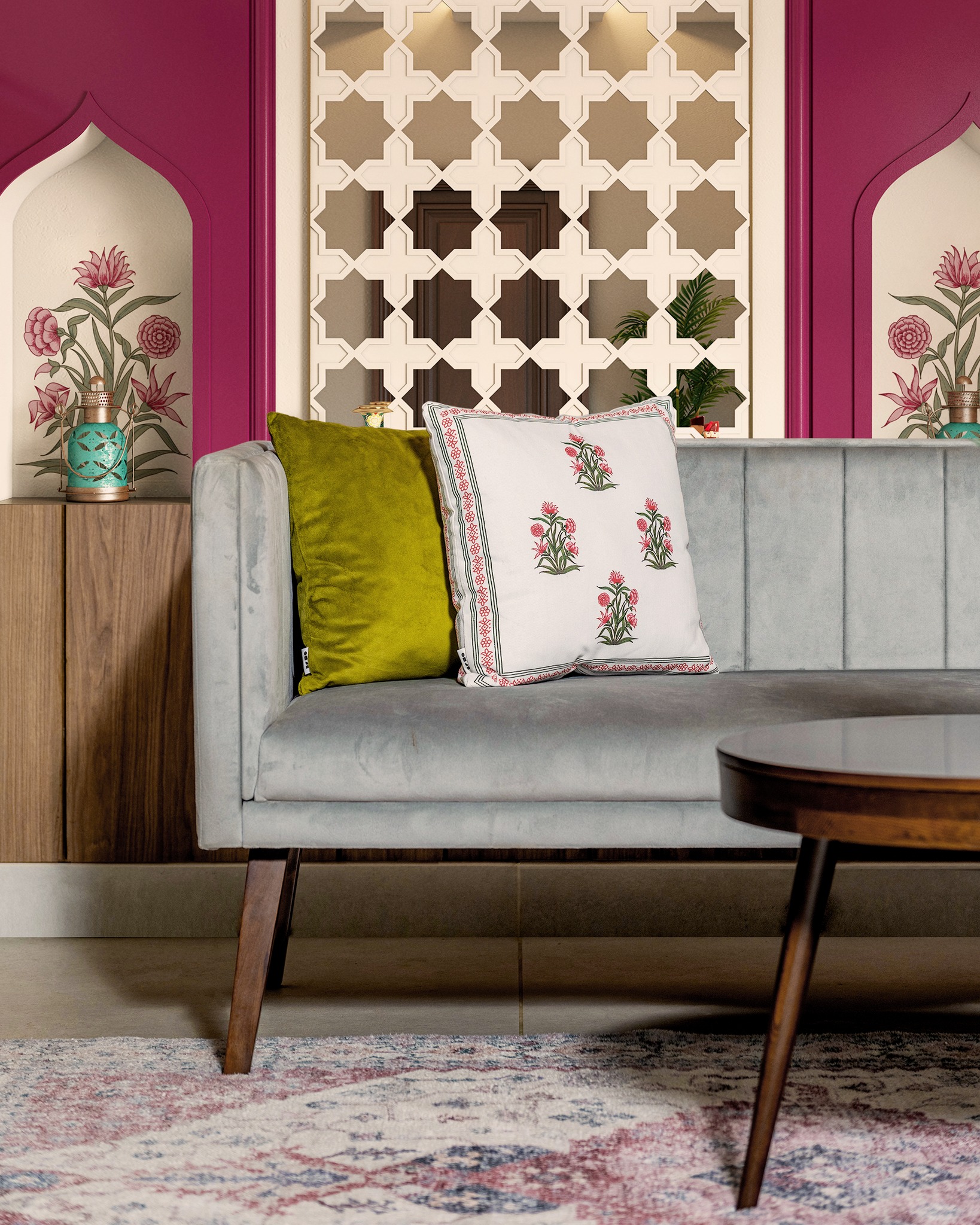 Gulmohar Pink Cushion