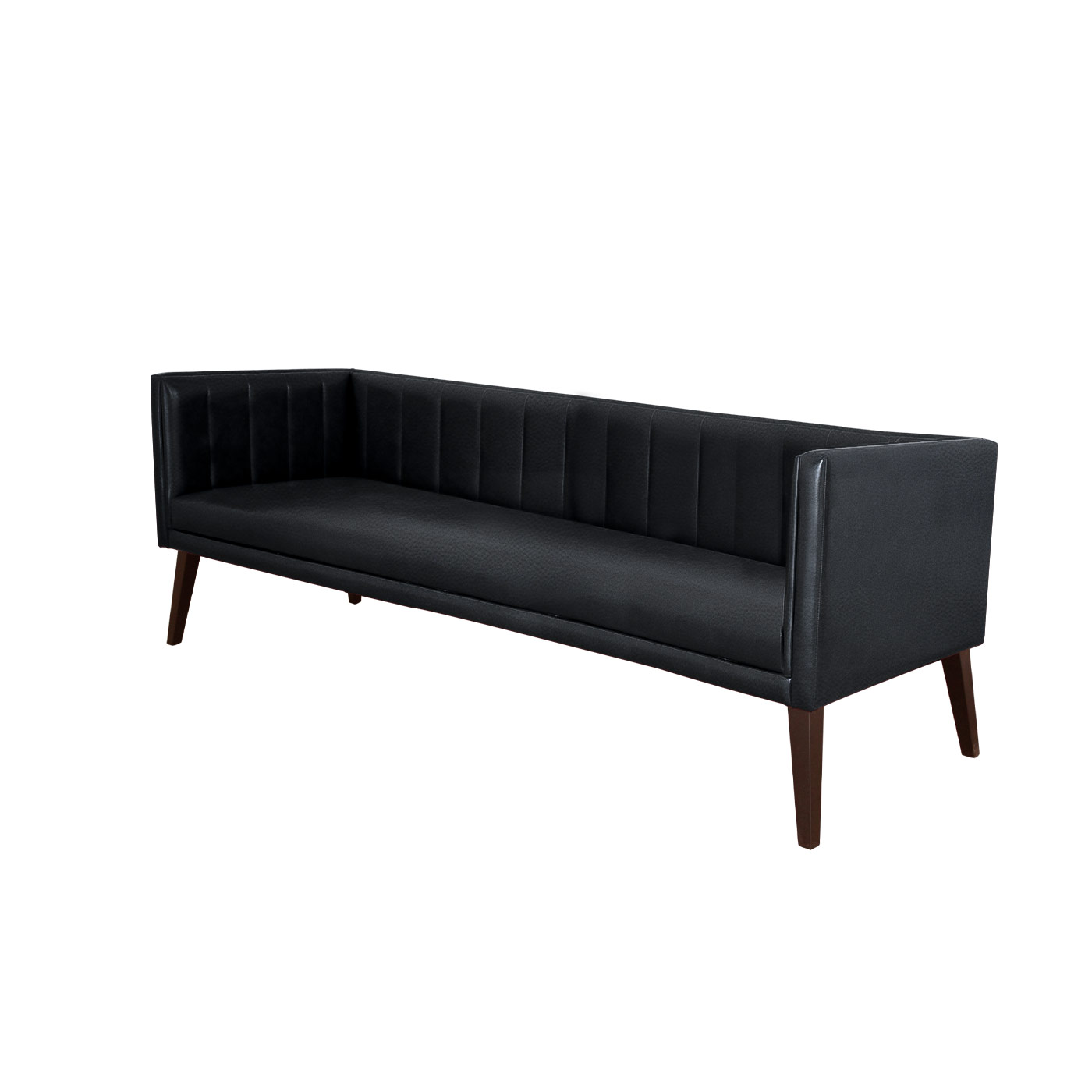 Melrose Faux Leather Dark Three Seater Sofa