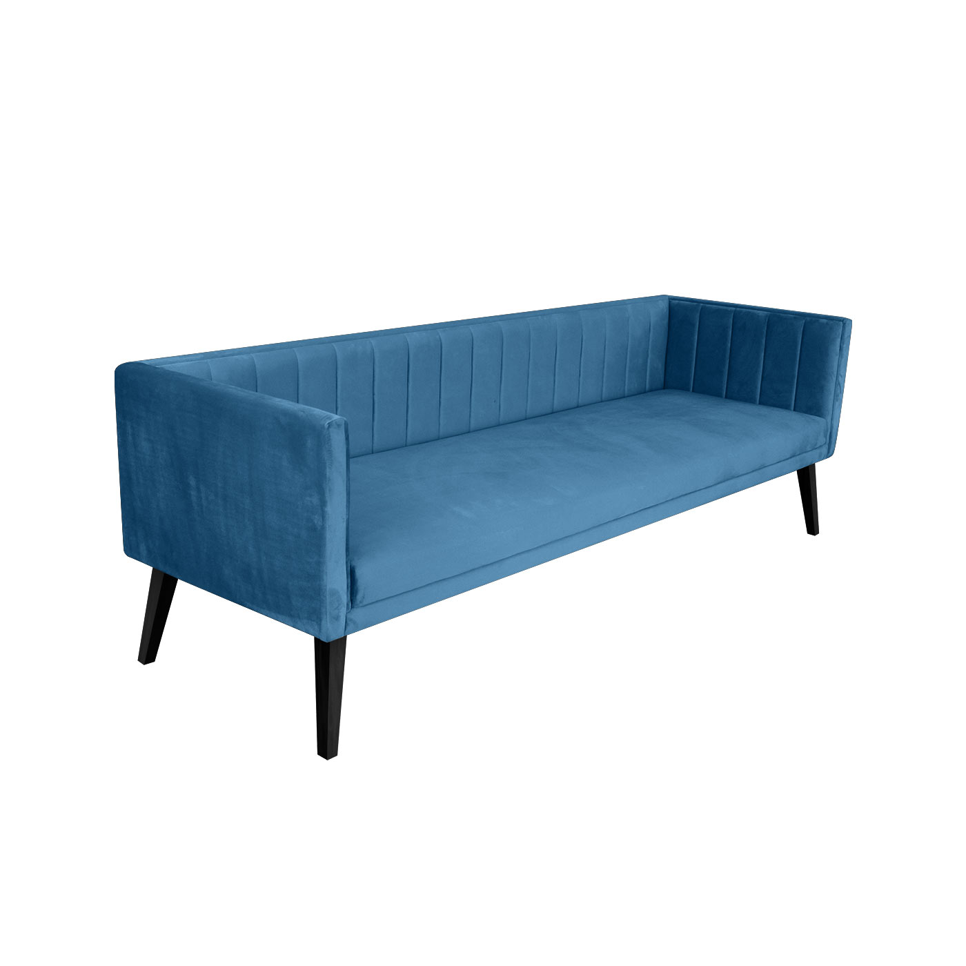Melrose Light Blue Black Three Seater Sofa