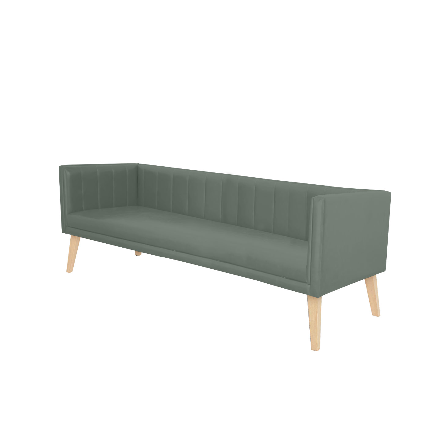 Melrose Faux Leather Light Three Seater Sofa