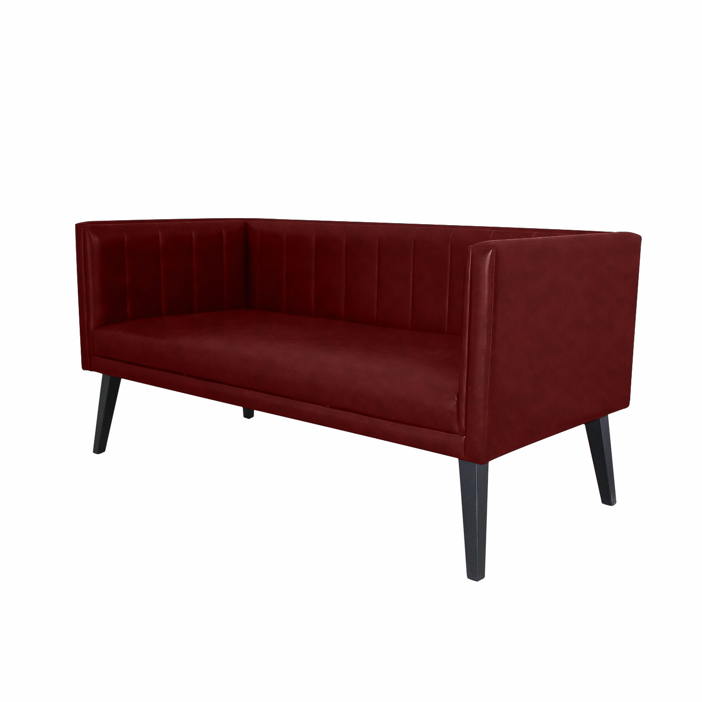 Melrose Faux Leather Ebony Double Sofa