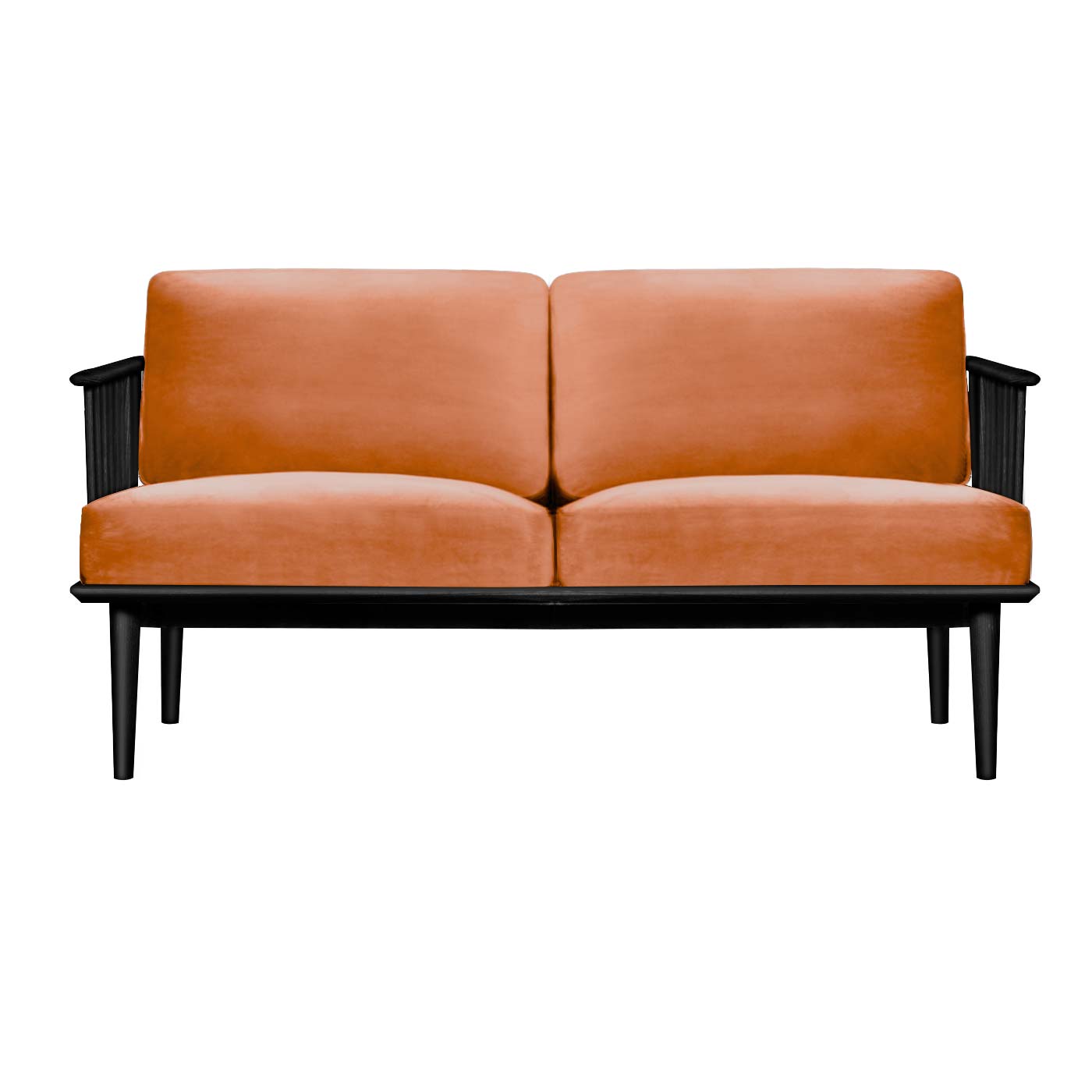 Jorasanko Orange Black Double Sofa