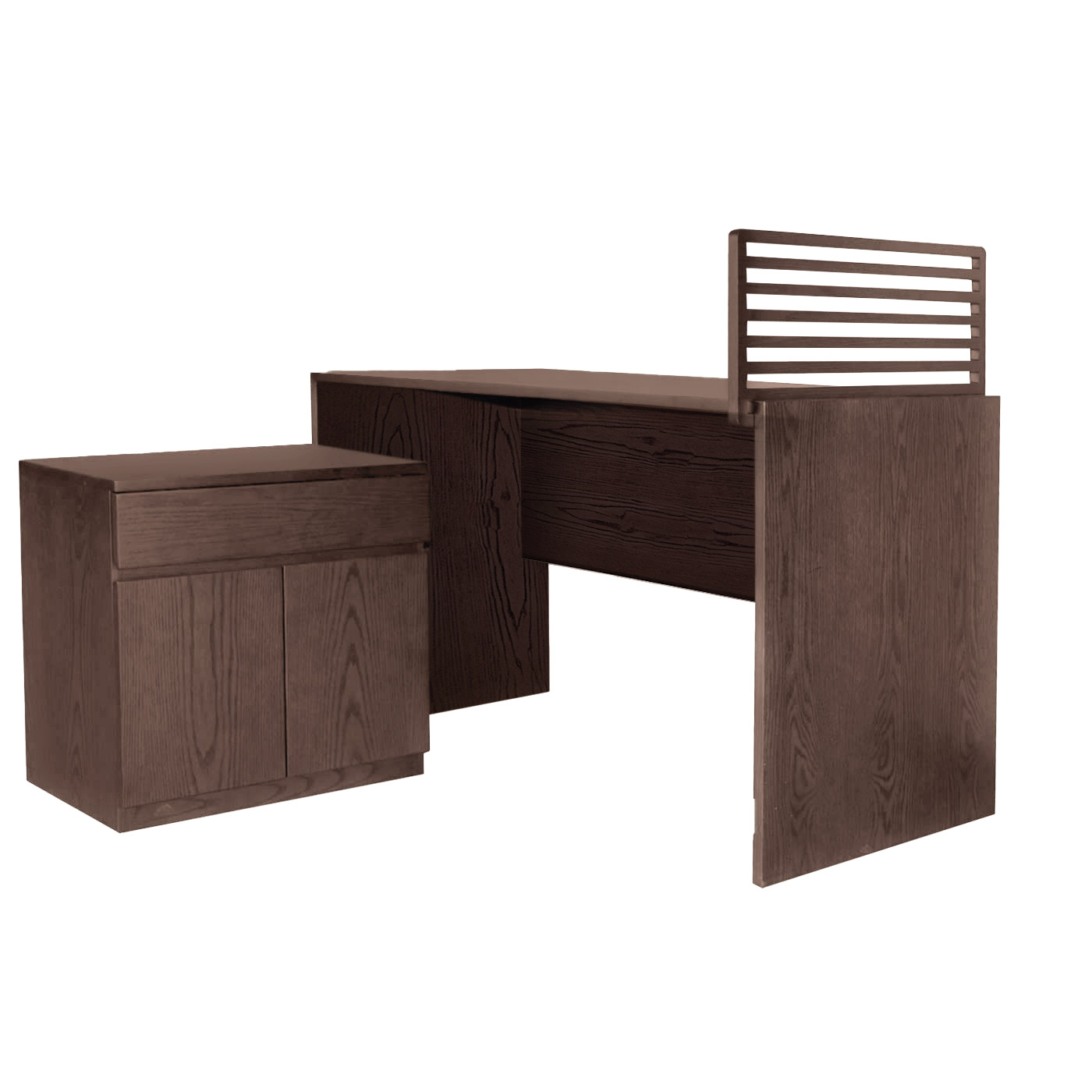 Asker Mahogany Wood Workstation