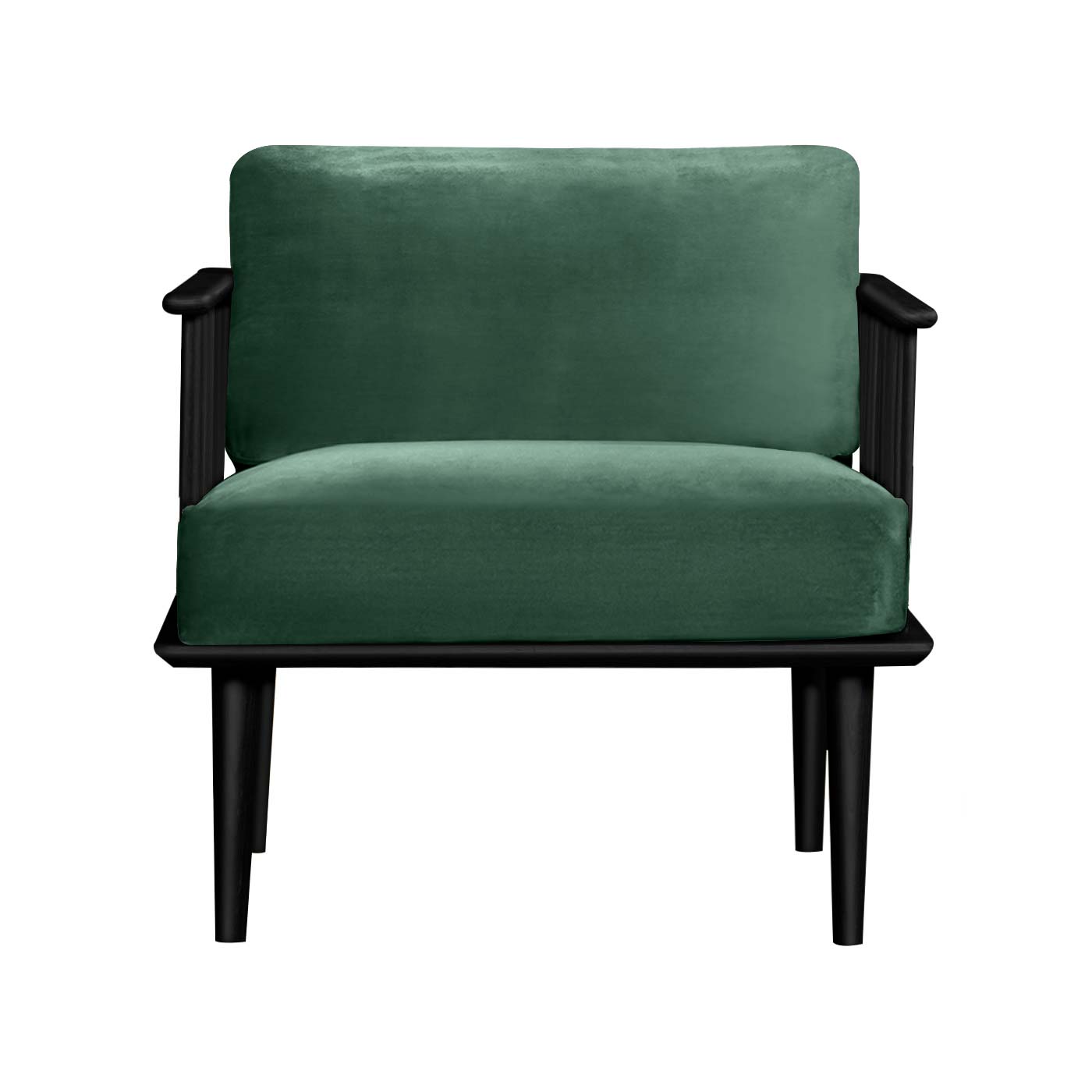 Jorasanko Dark Green Black Single Sofa