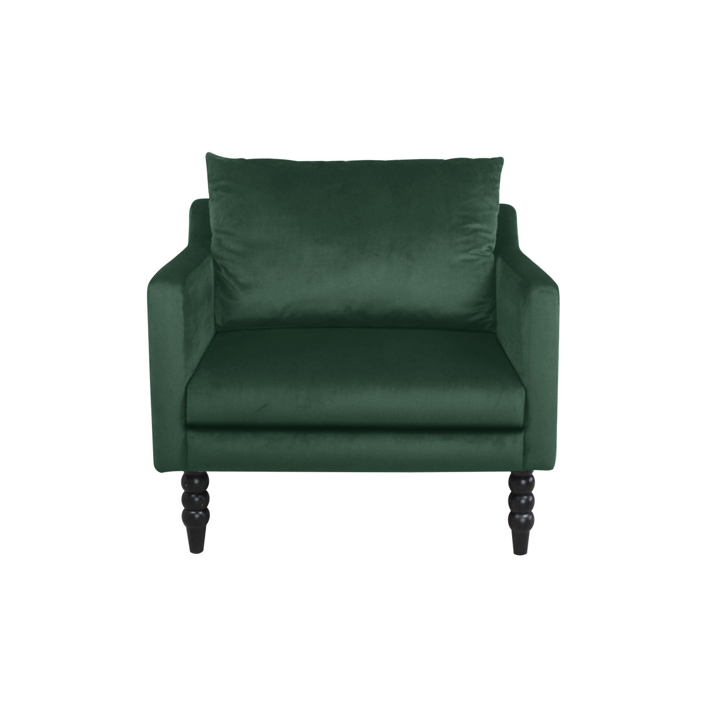 Knole Dark Green Black Single Sofa