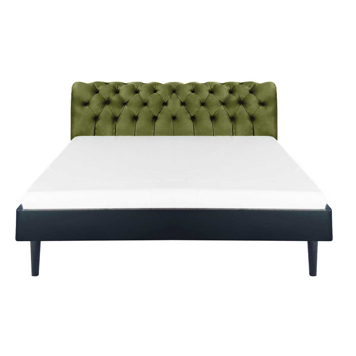 Chesterfield Olive Stitch Black King Bed