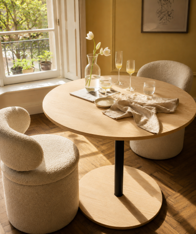 Tertre Single Stand Four Seater Dining Table