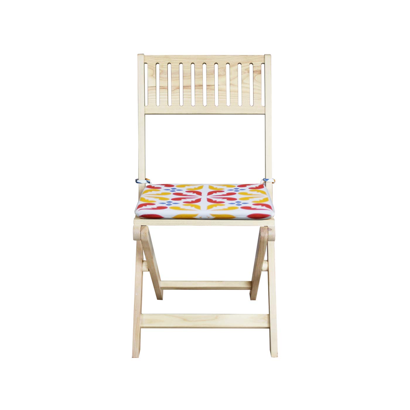 Palermo Yellow & Red Floral Patterned Light Folding Chair