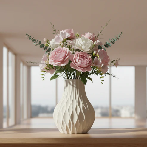 Wavy White Vase