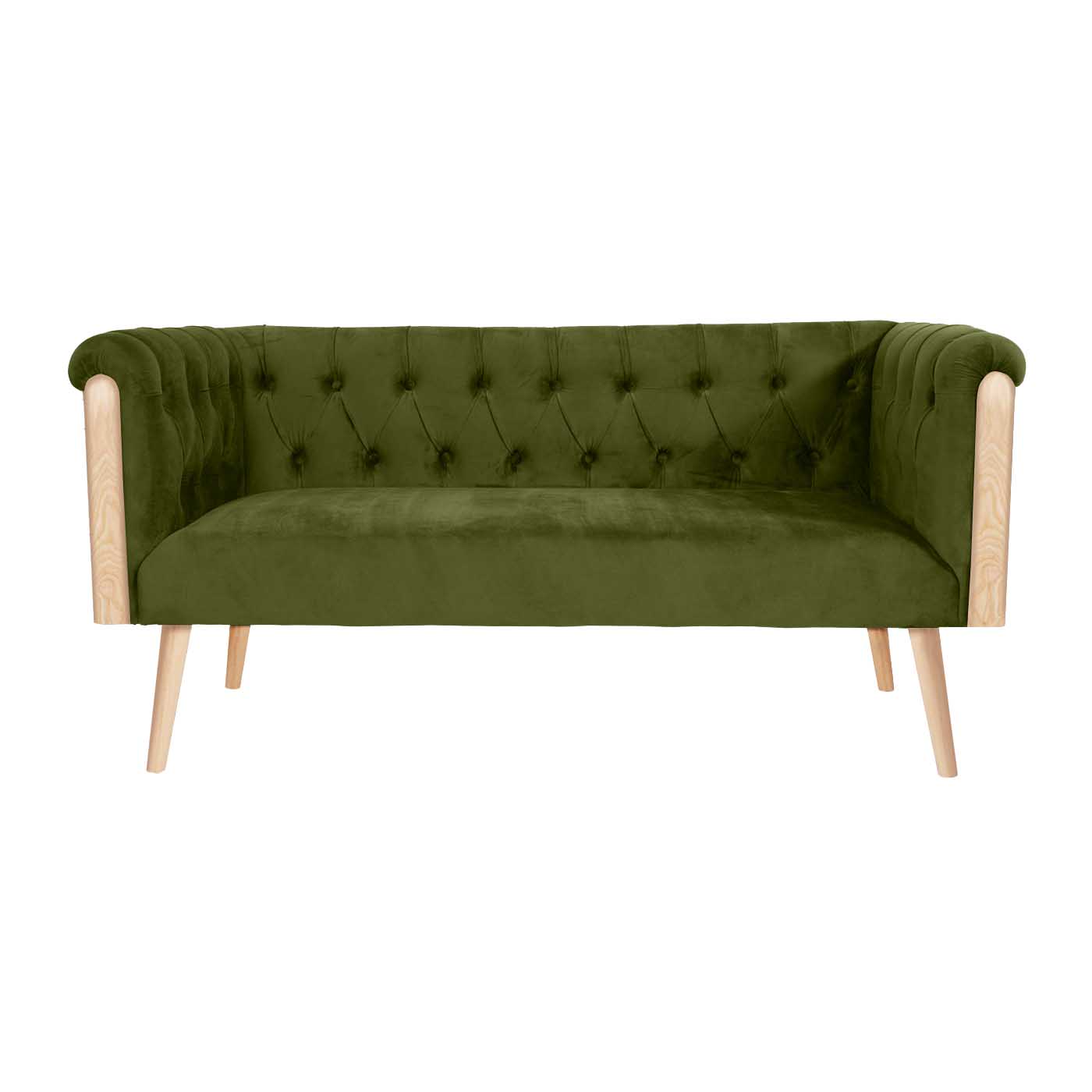 Chesterfield Olive Stitch Light Double Sofa