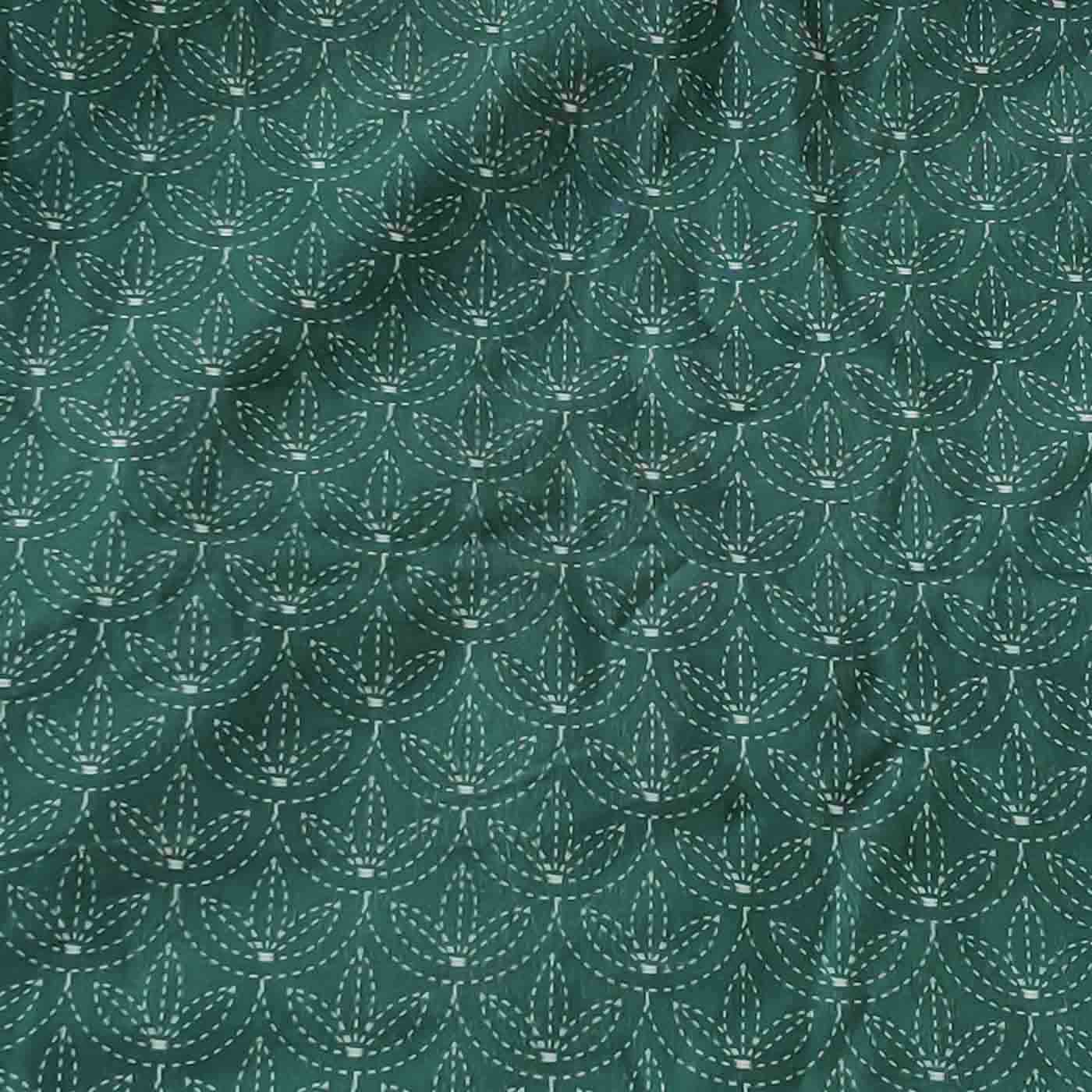 Nakshikatha Green Queen Bed Sheet