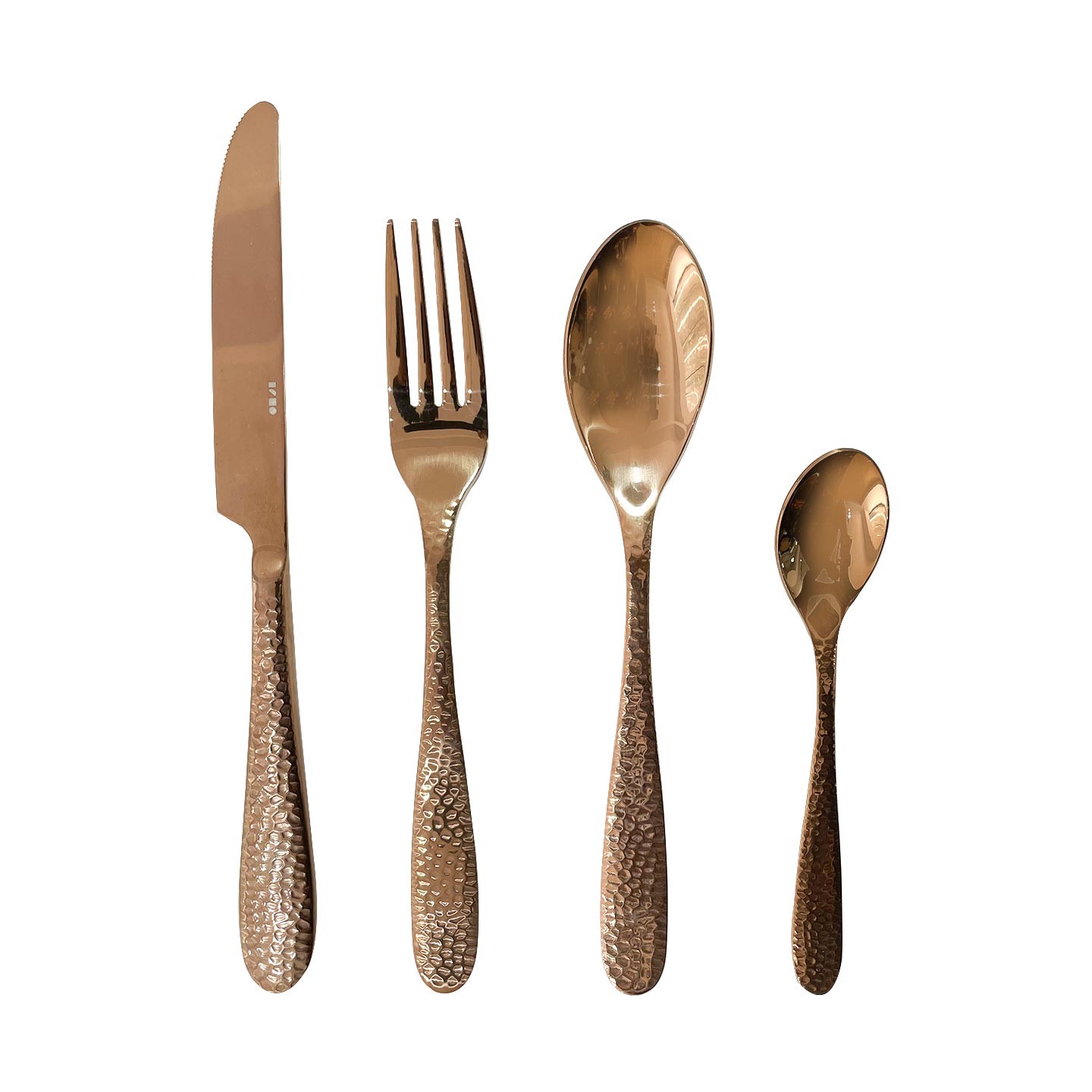 Vecera Copper Cutlery (Round Edge), Set of Two