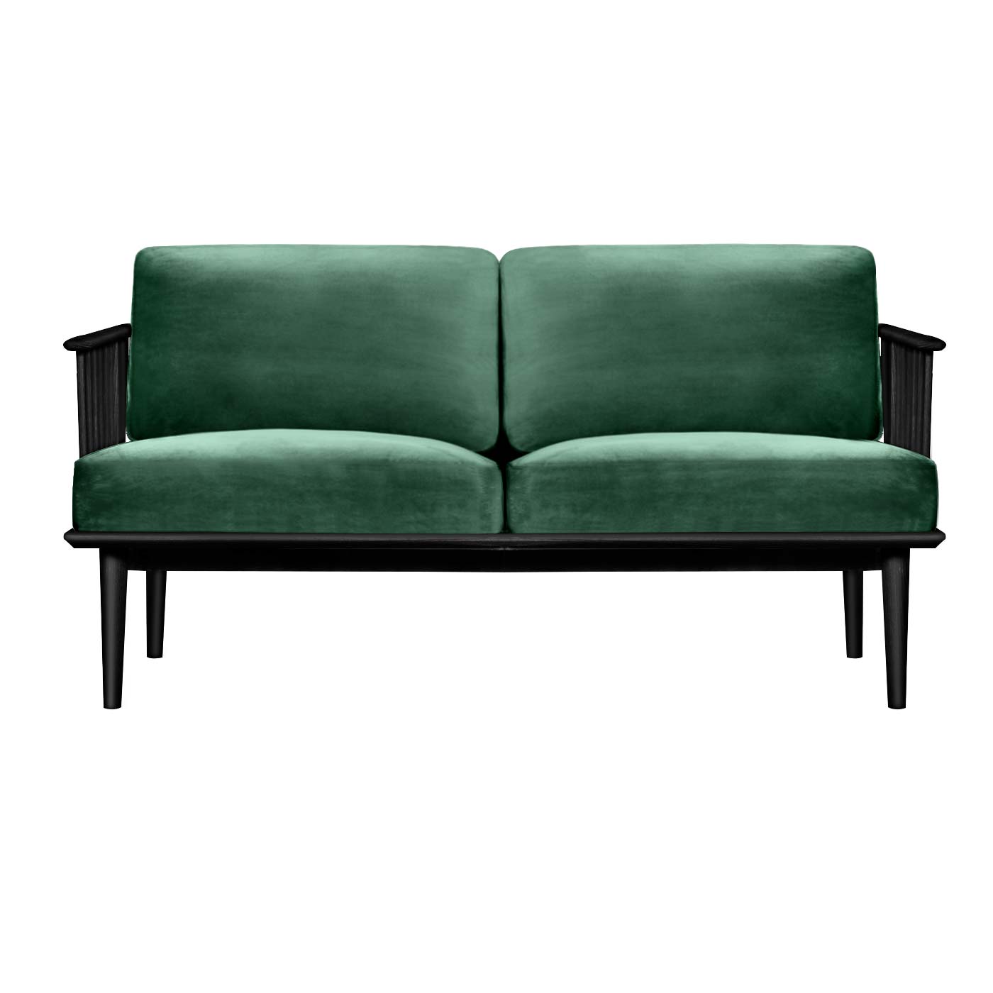 Jorasanko Dark Green Black Double Sofa