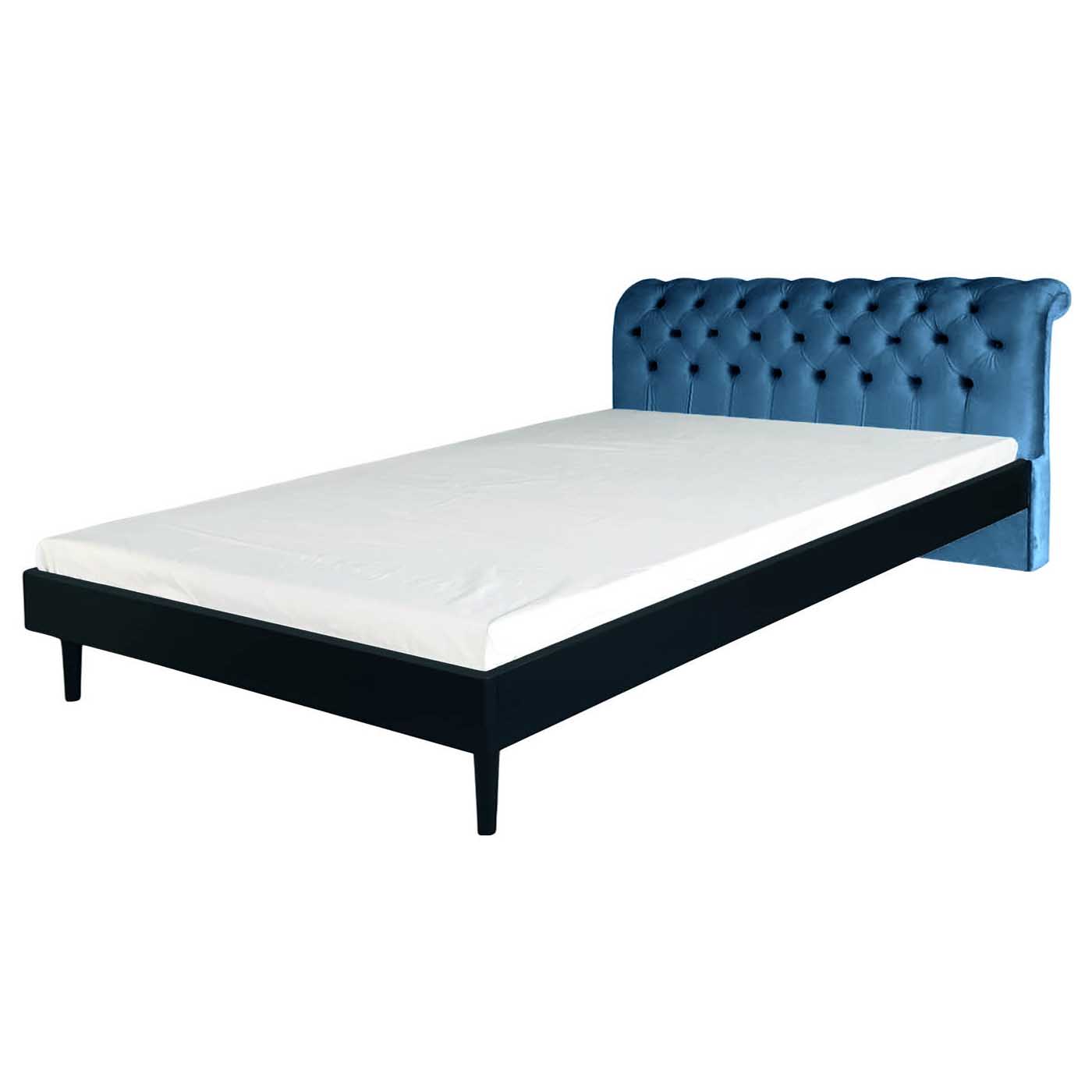 Chesterfield Light Blue Stitch Black King Bed