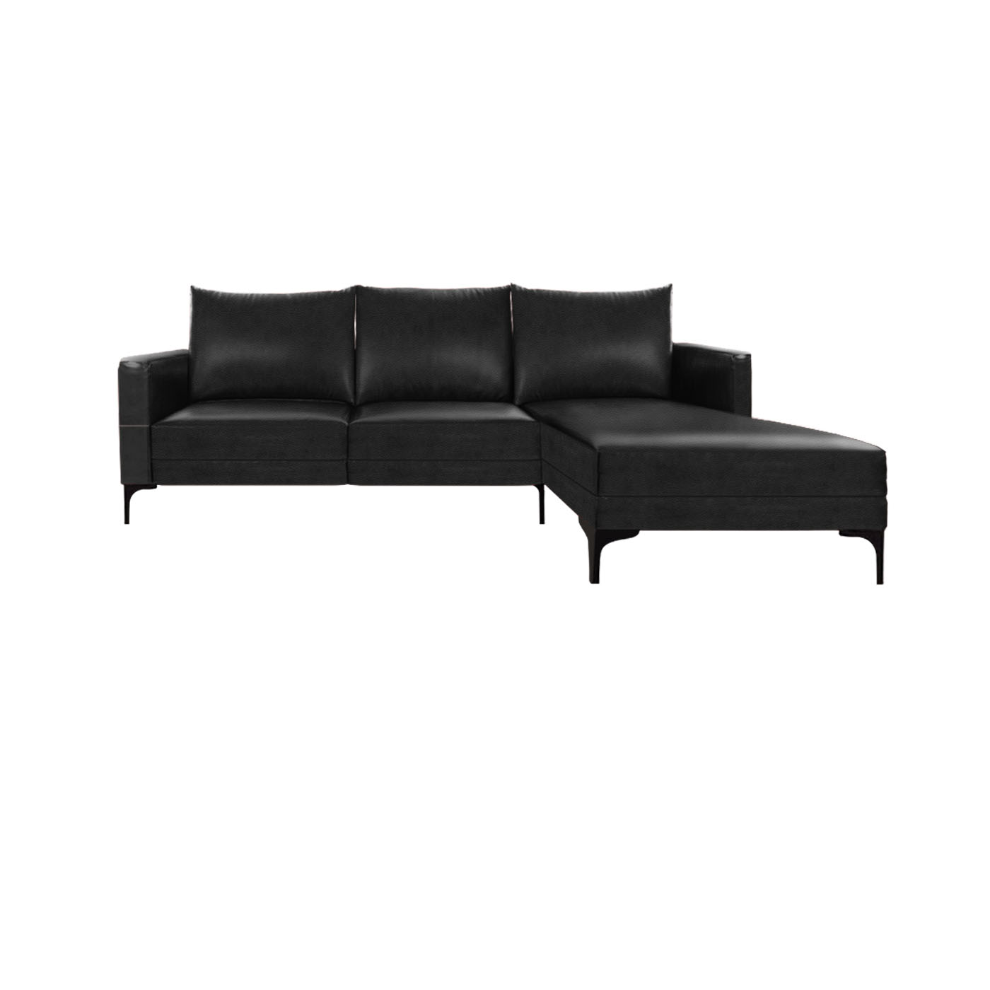 Smithfield Faux Leather Sofa & Chaise (Left) With Ottoman