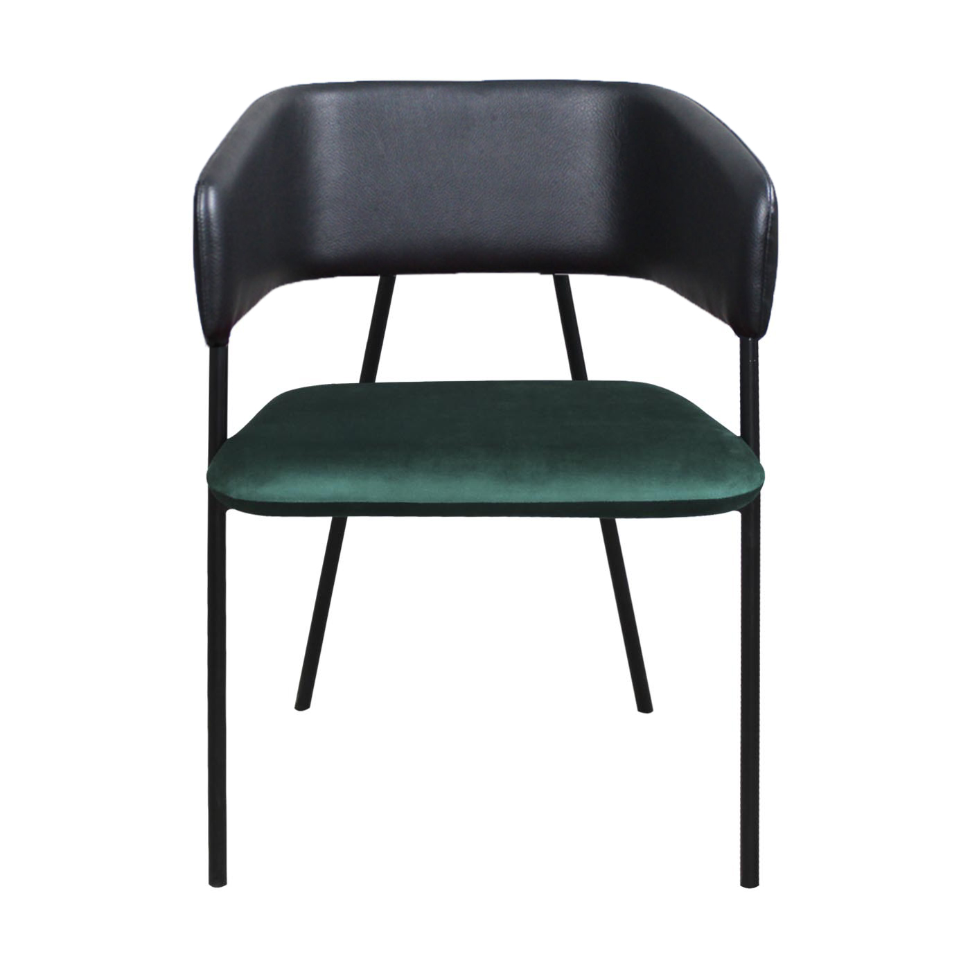 Navigli Green Textured Black Slim Chair