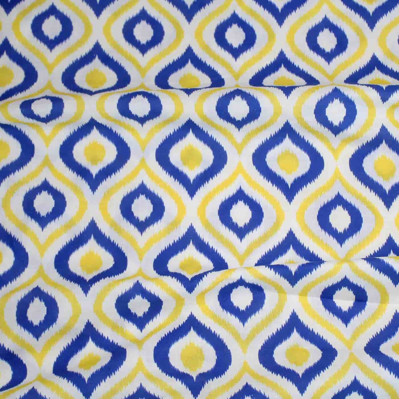 Ikat Blue and Yellow Queen Bed Sheet