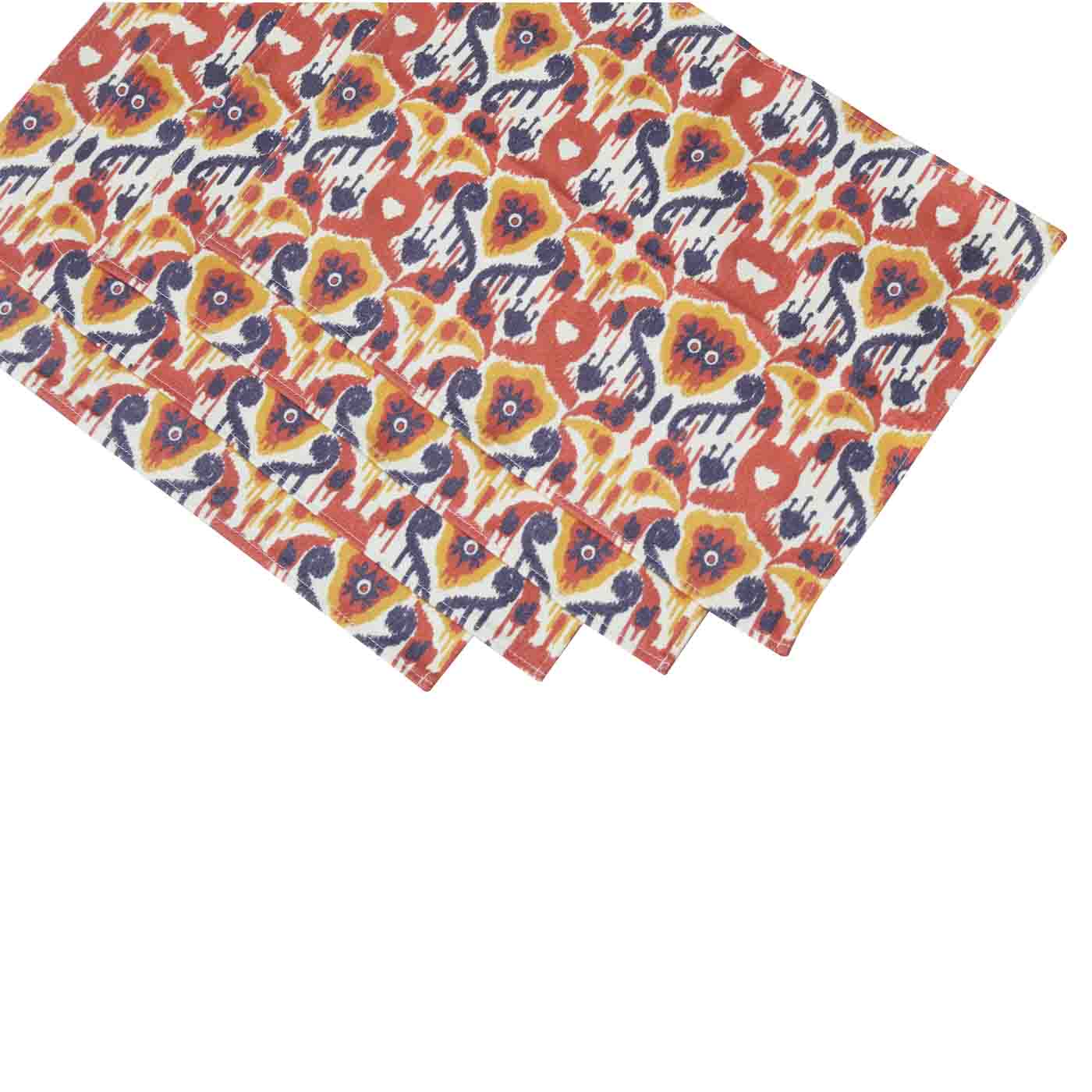 Ikat Blue and Orange  Placemat Set (Limited Edition)