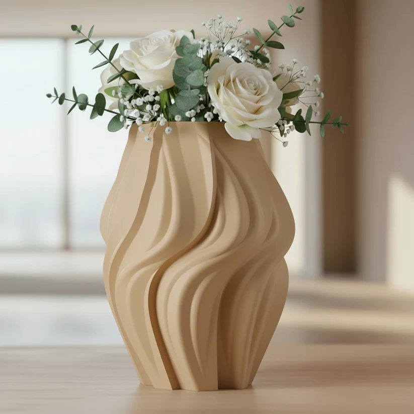 Organic Flowform Brown Vase