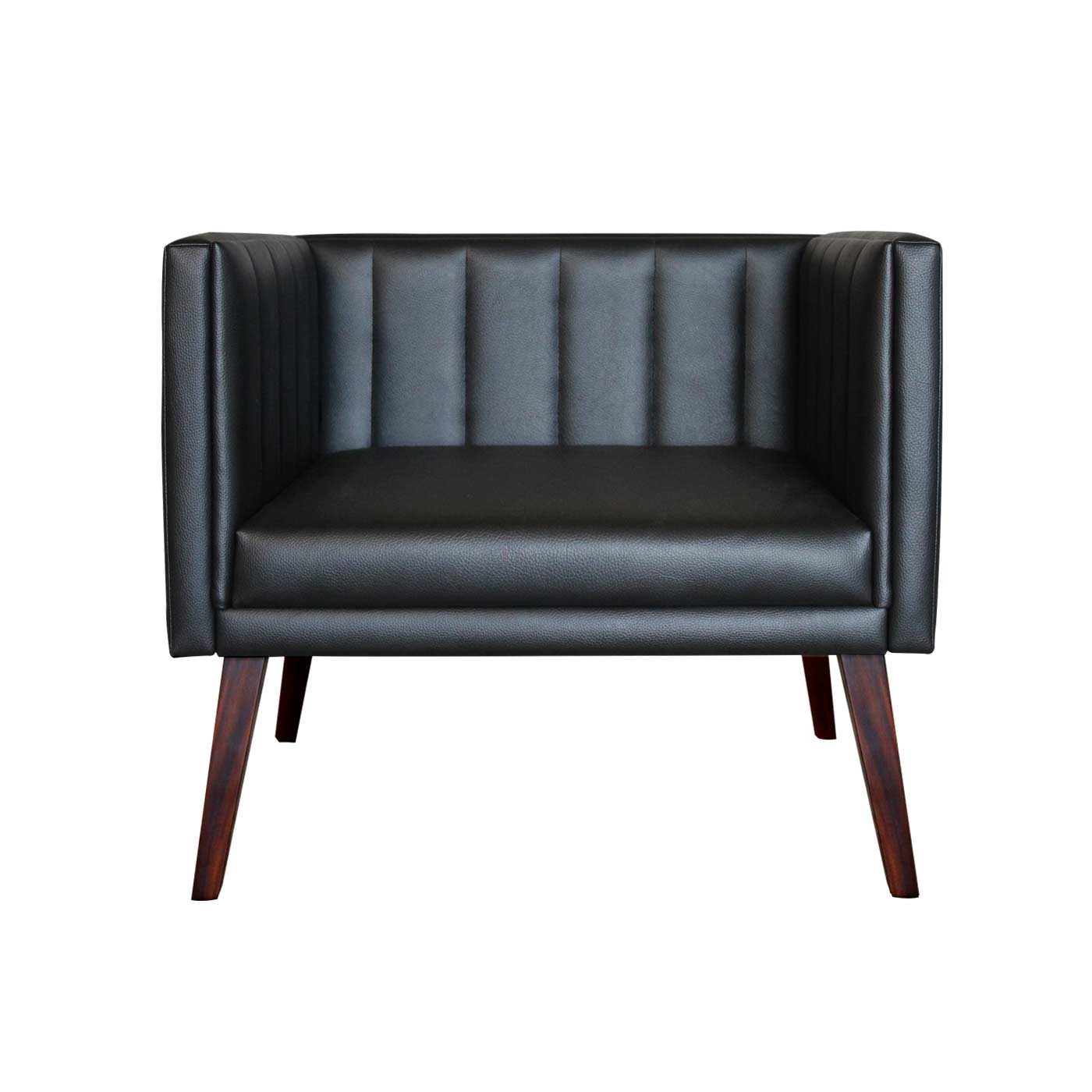 Melrose Faux Leather Dark Single Sofa