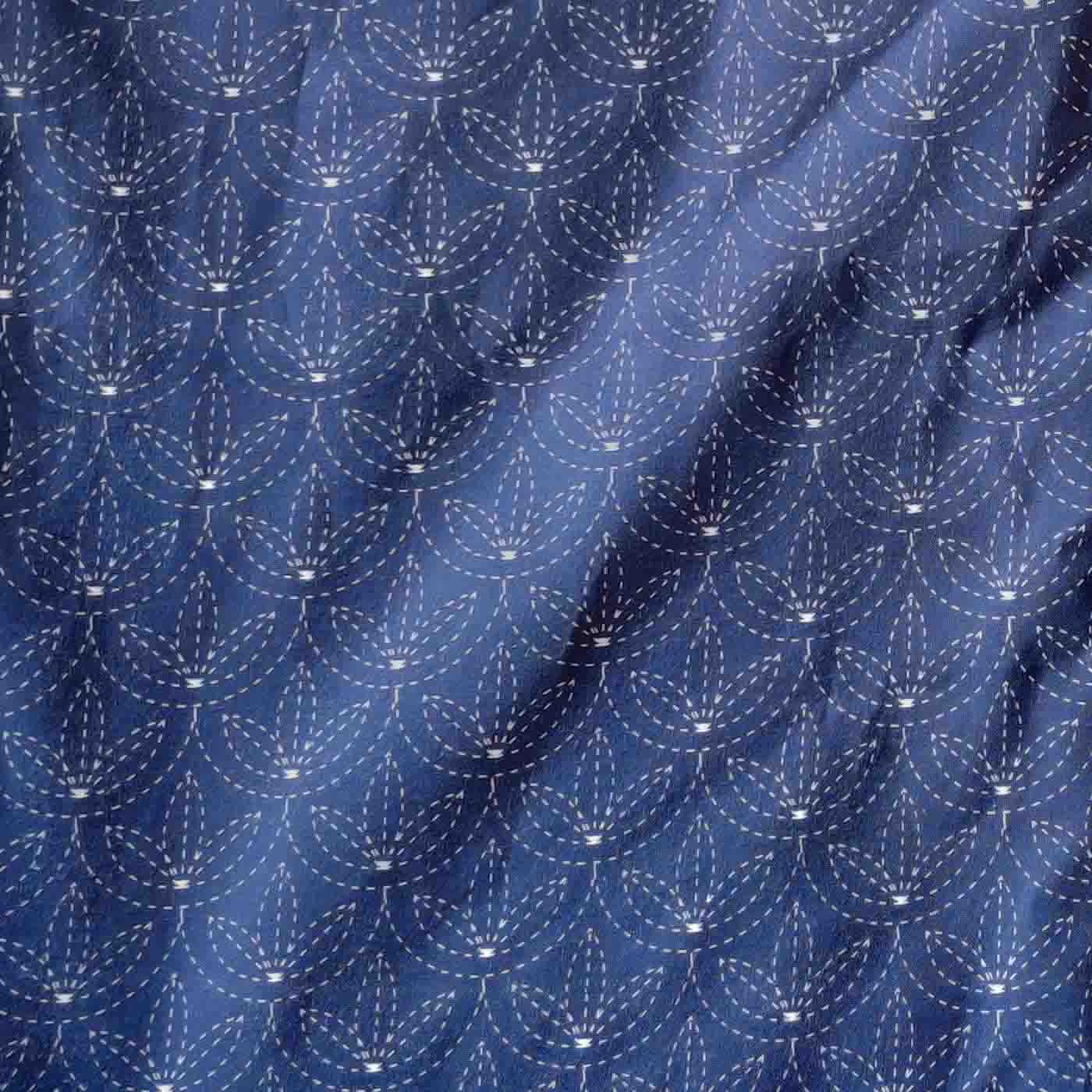 Nakshikatha Blue Queen Bed sheet
