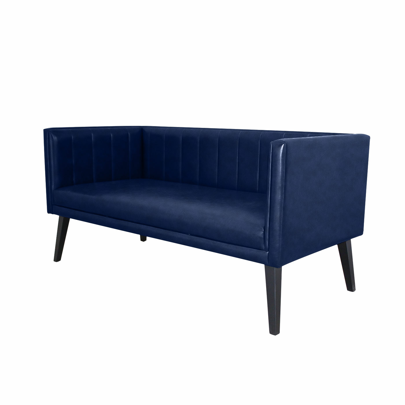 Melrose Faux Leather Ebony Double Sofa