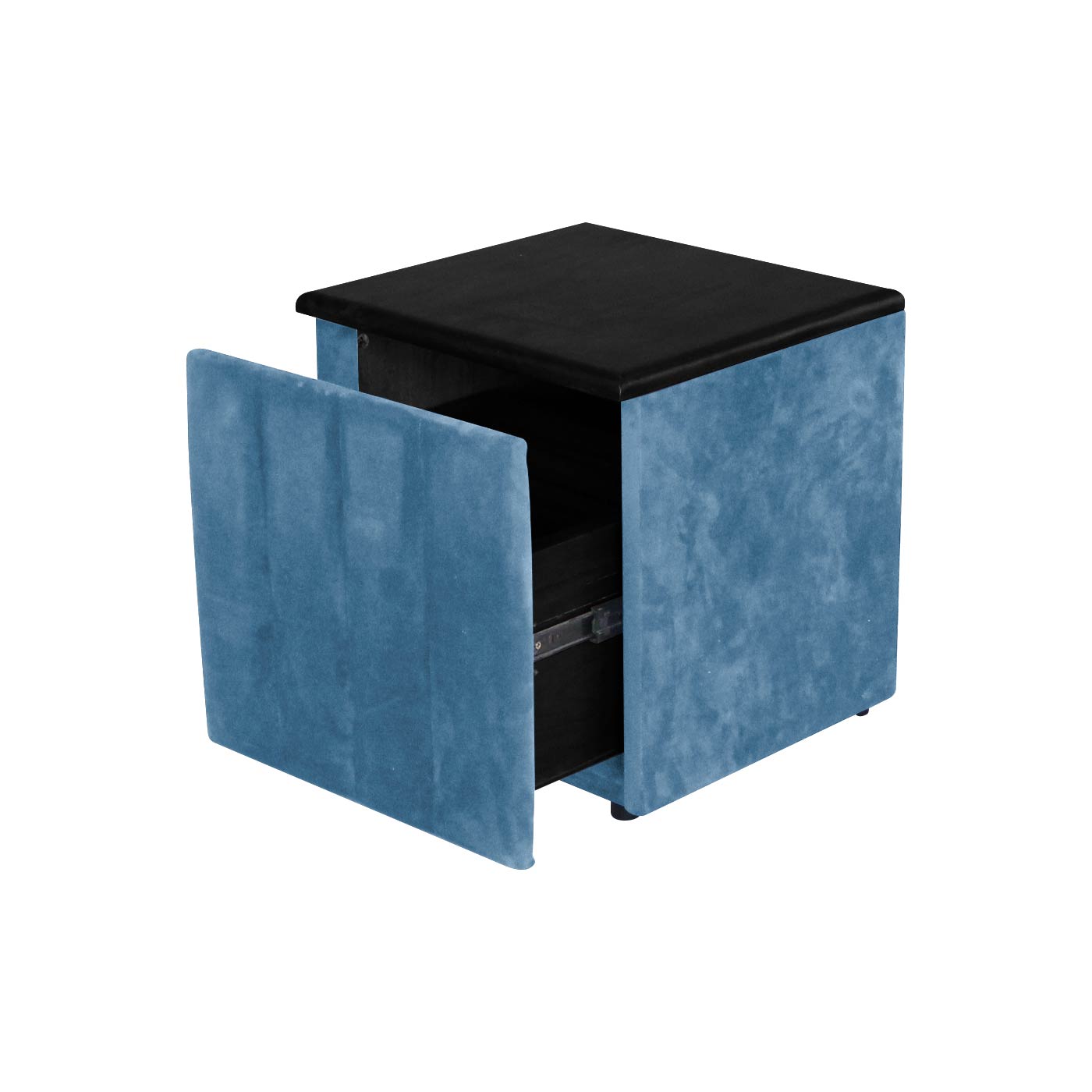 Melrose Light Blue Black Bedside Table