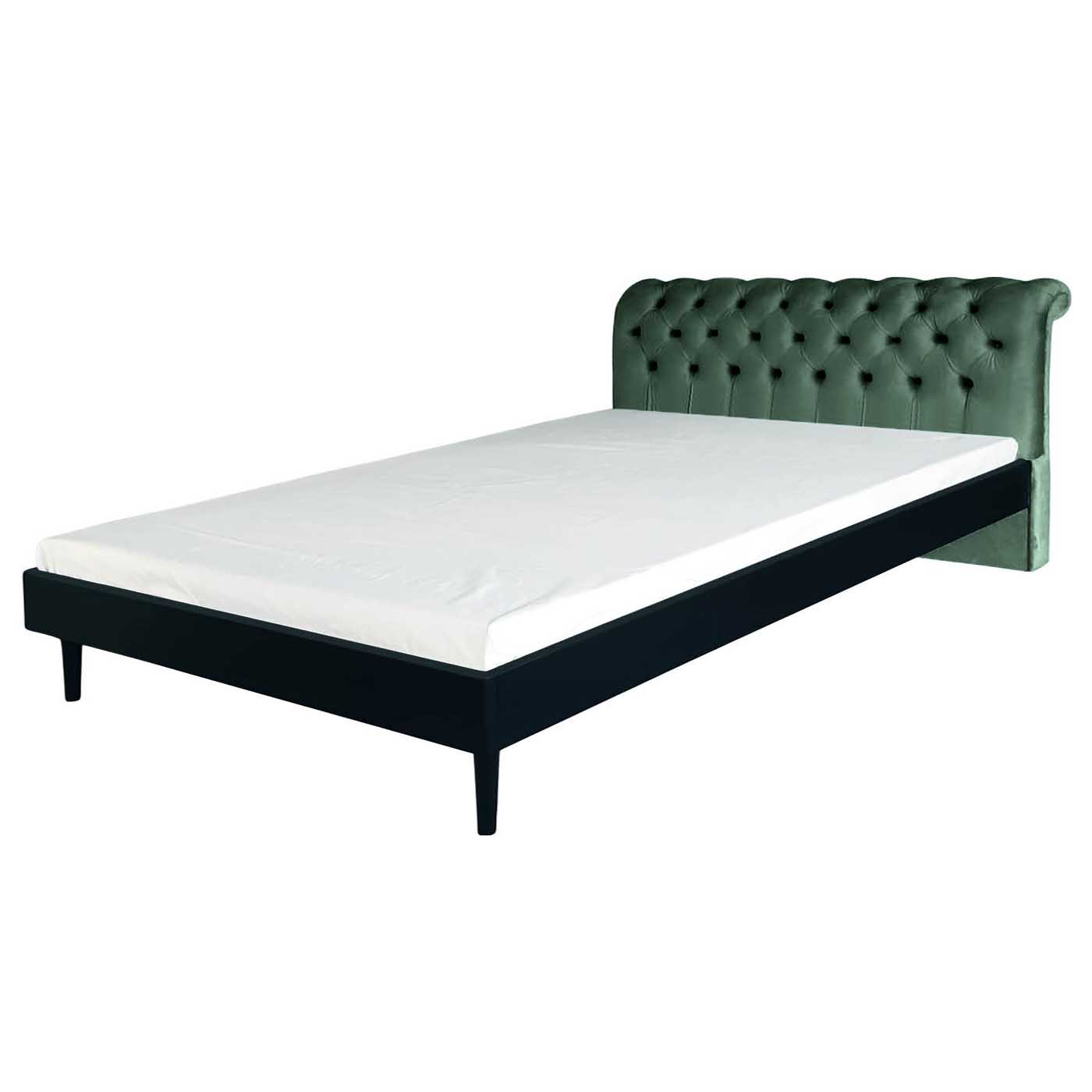 Chesterfield Green Stitch Black King Bed