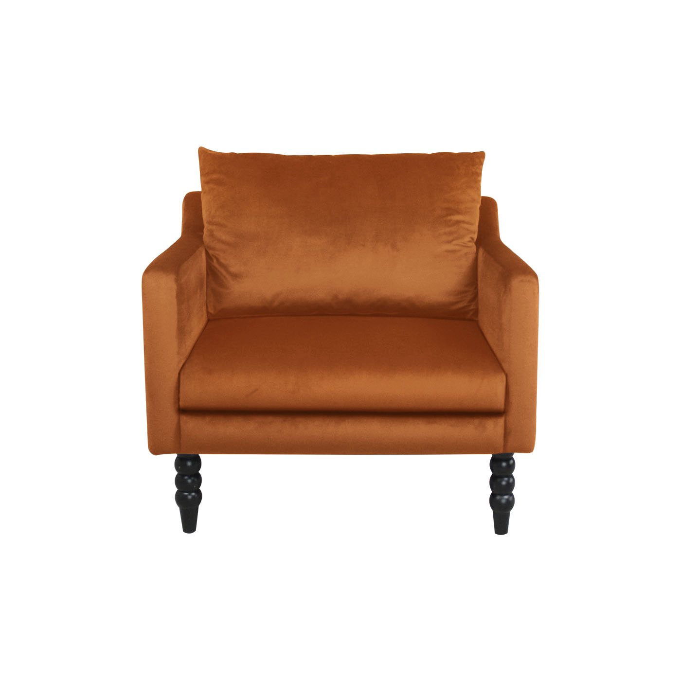 Knole Orange Black Single Sofa