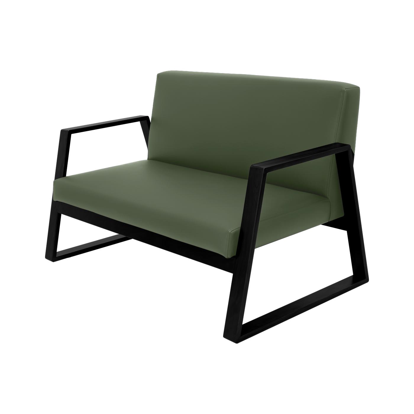 Muko Faux Leather Ebony Double Sofa