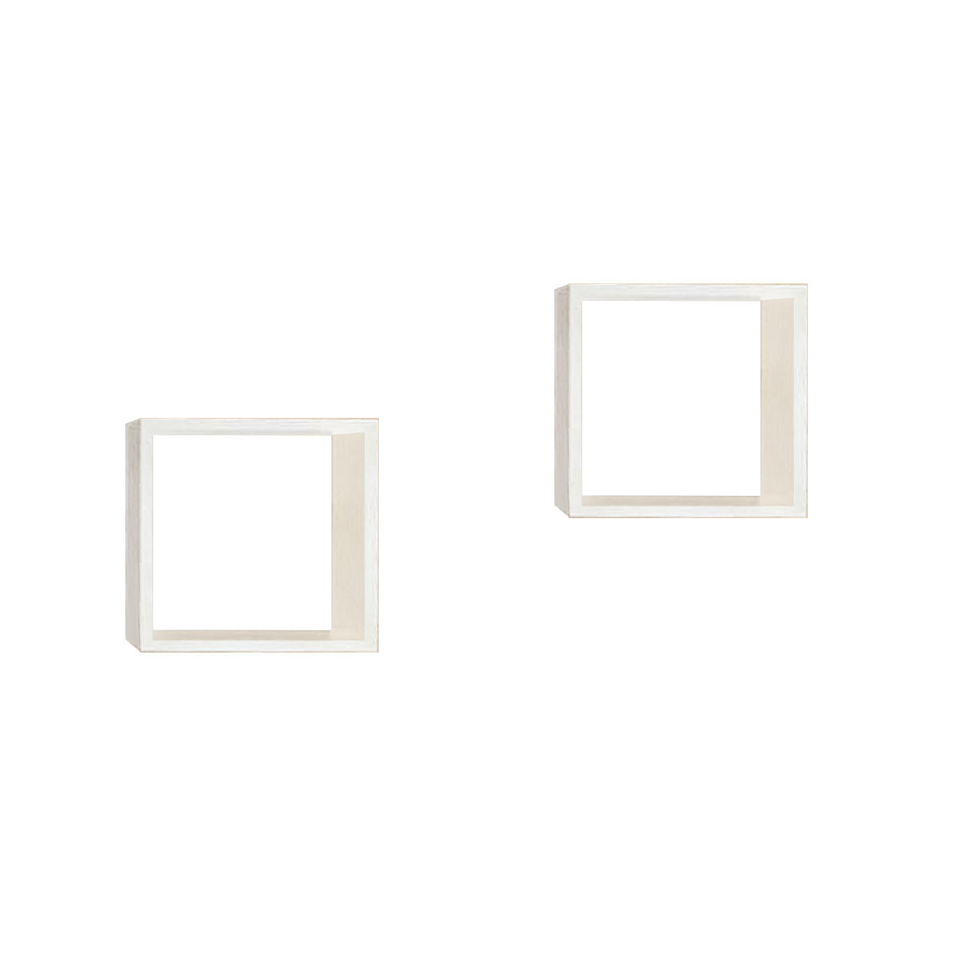 Bushwick White Cube Shelves, Set of Two