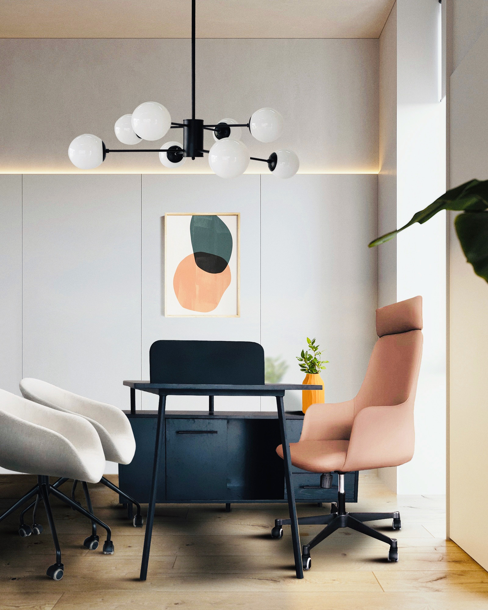 Elliot Faux Leather Workstation(Clearence)