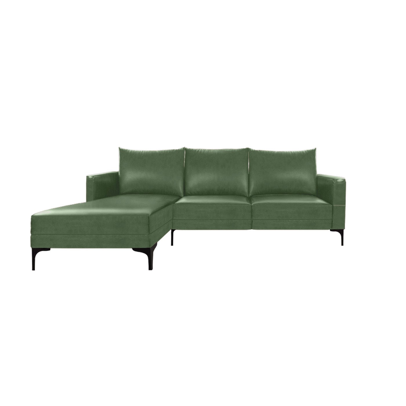 Smithfield Faux Leather Sofa & Chaise (Right) With Ottoman