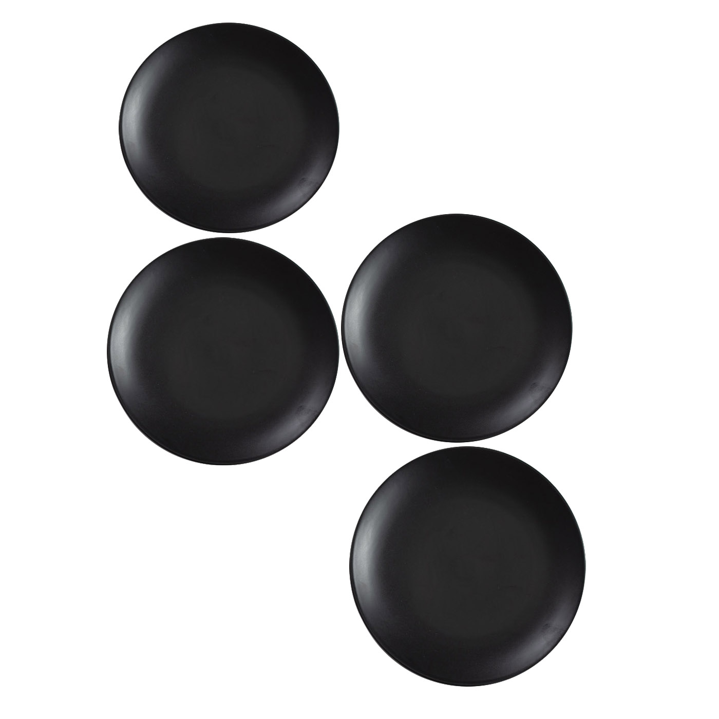 Black Ceramic Side Plate, Set of Four