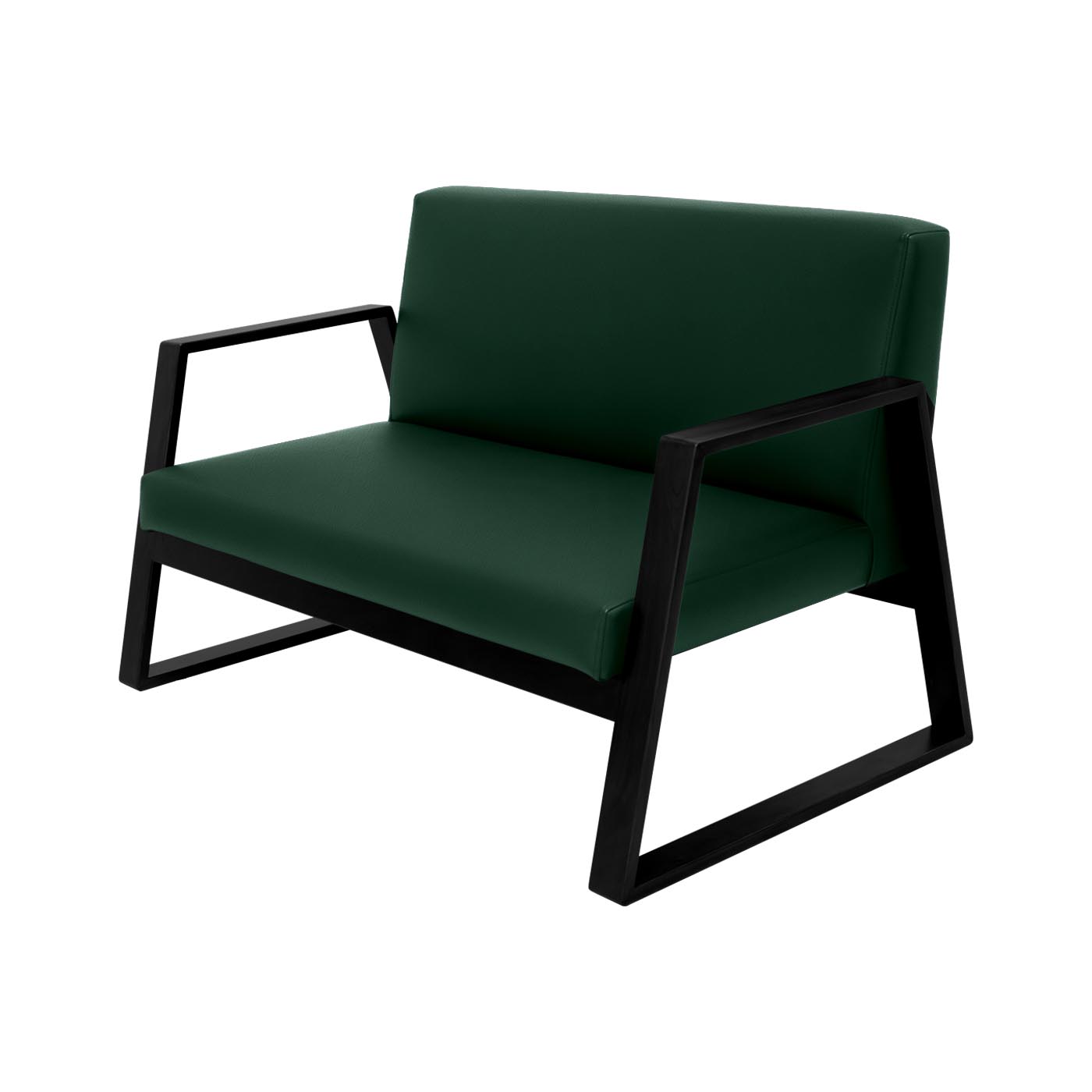 Muko Faux Leather Ebony Double Sofa