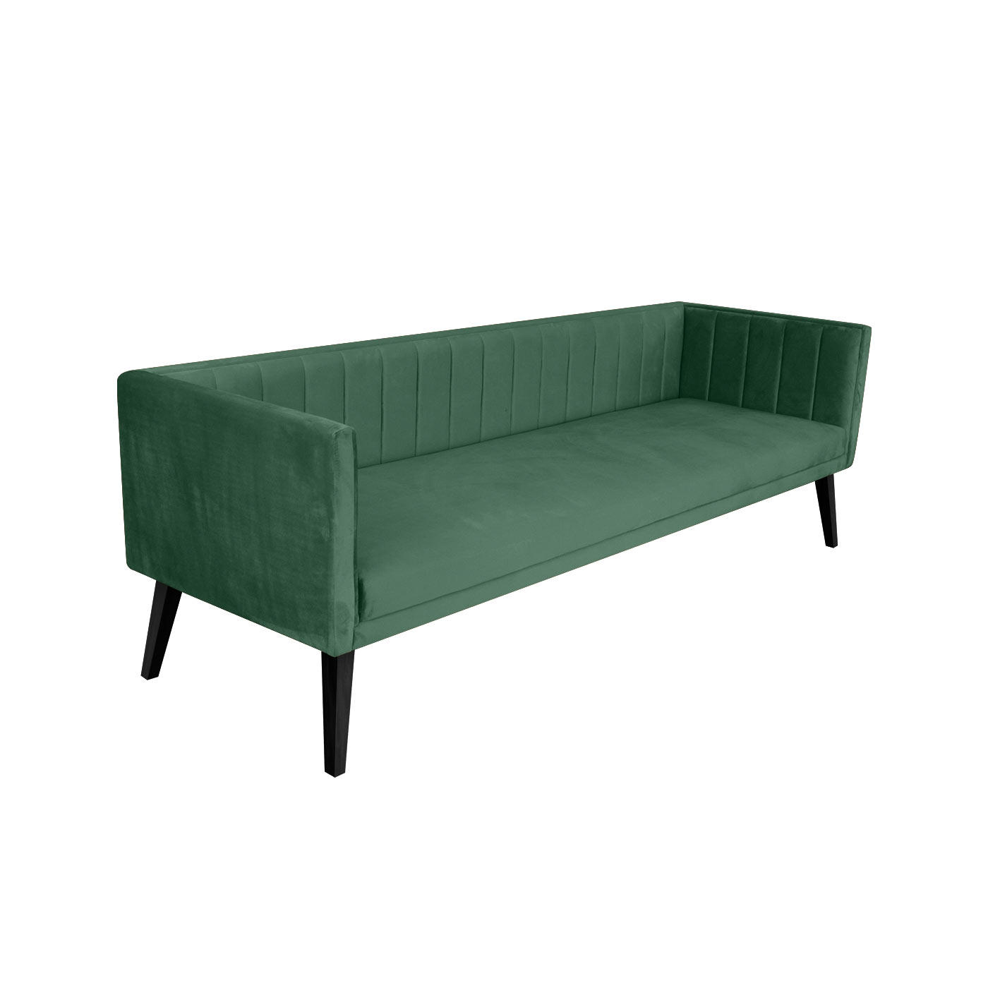 Melrose Dark Green Black Three Seater Sofa