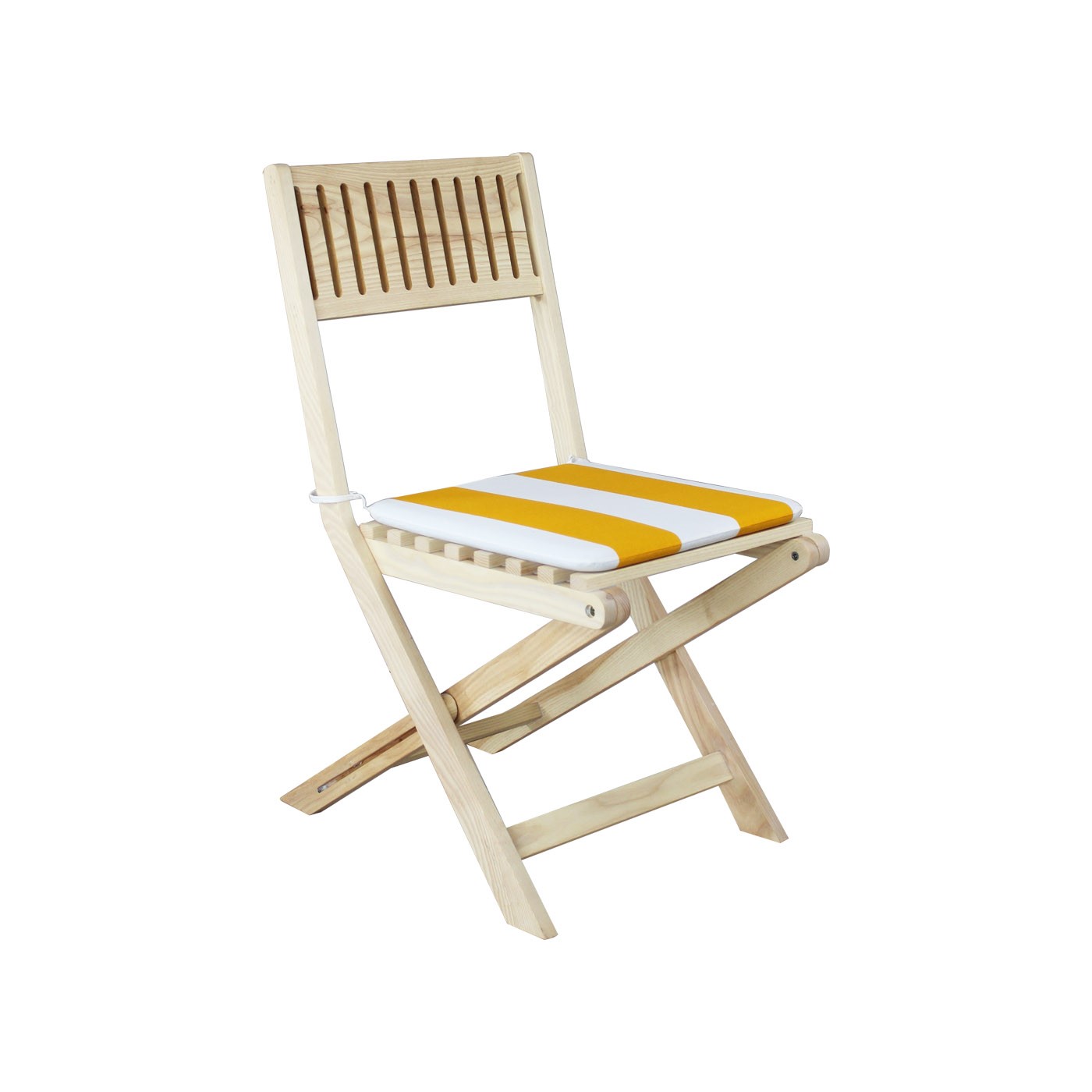 Palermo Yellow & White Striped Light Folding Chair