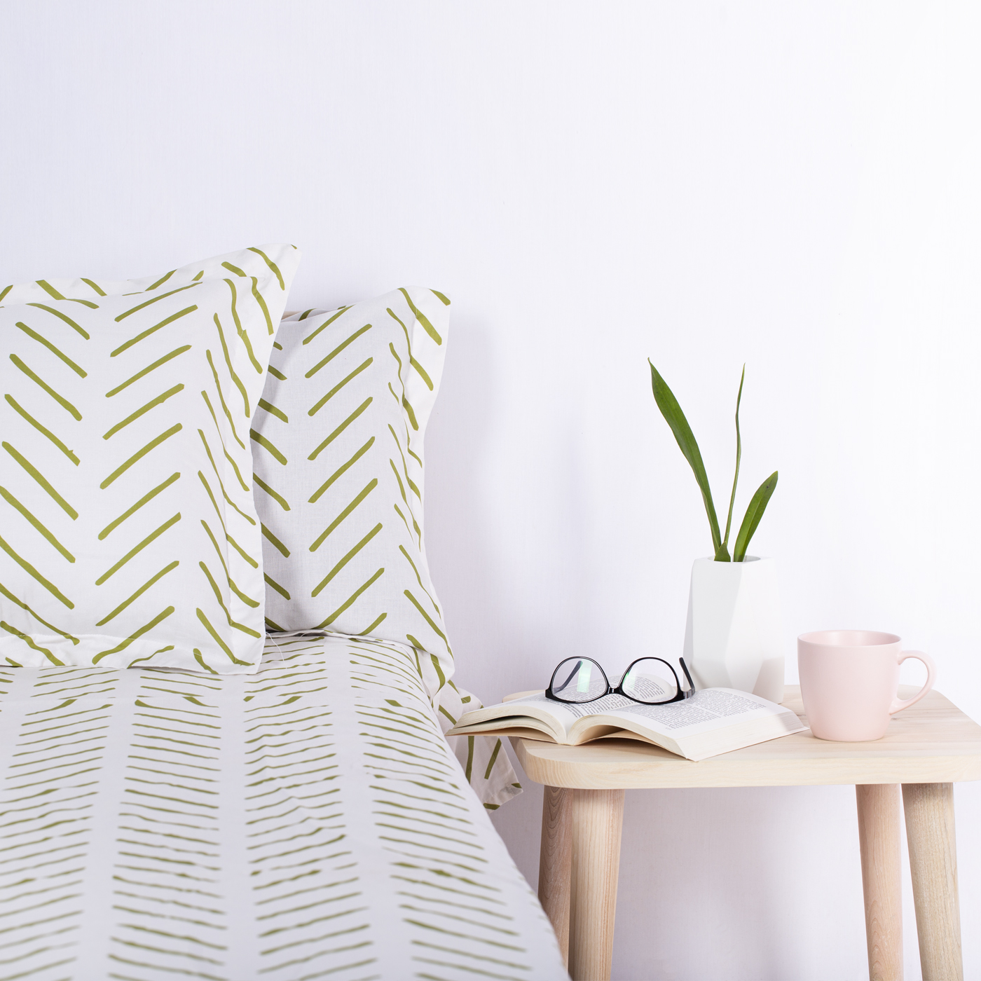 Green Striped Bed Sheet