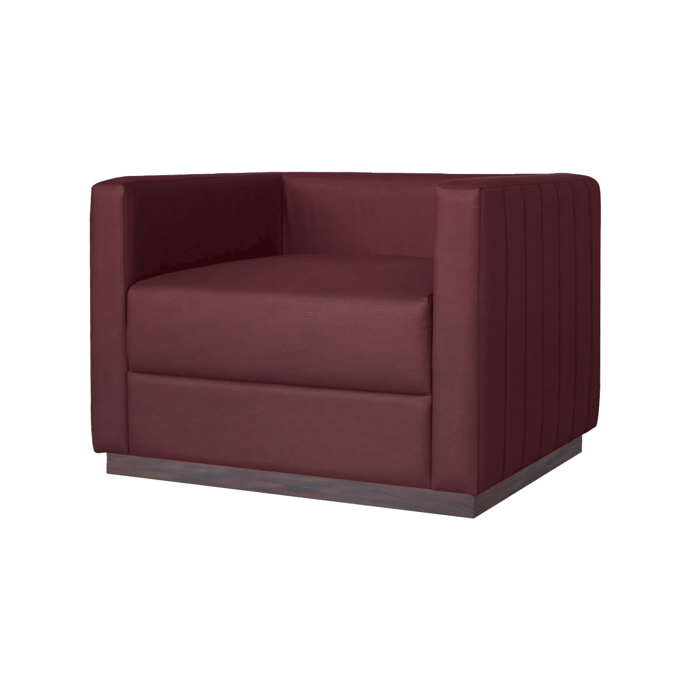 Asker Faux Leather Dark Single Sofa