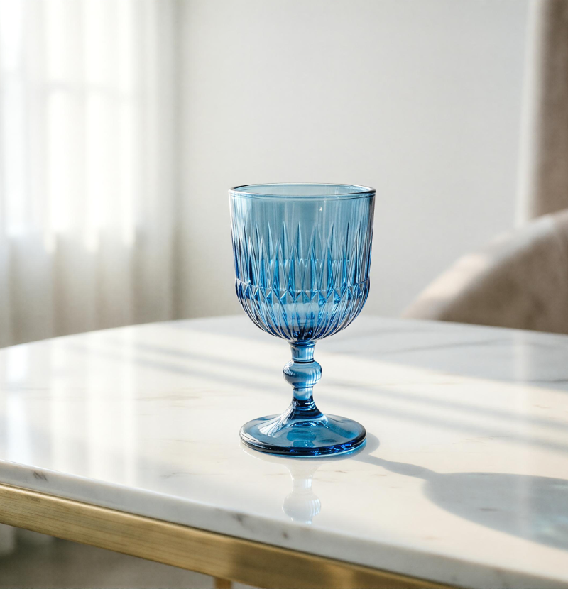 Vesper Blue Wine Glass