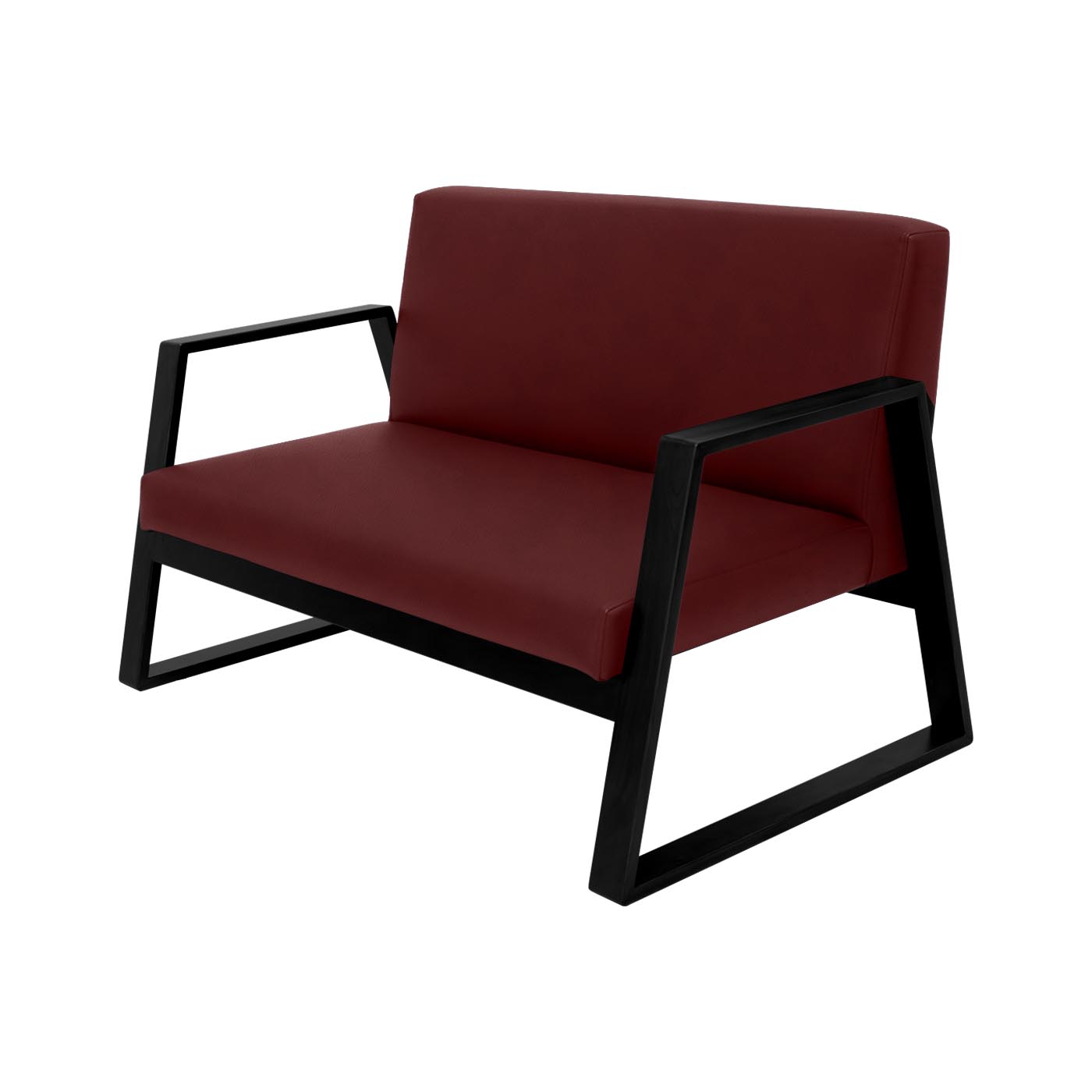 Muko Faux Leather Ebony Double Sofa