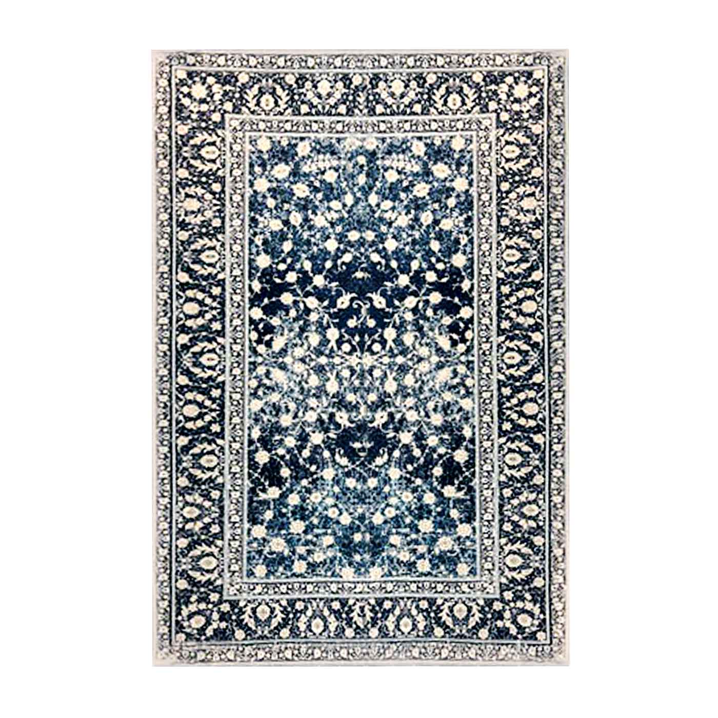Kashan Blue And White Rug