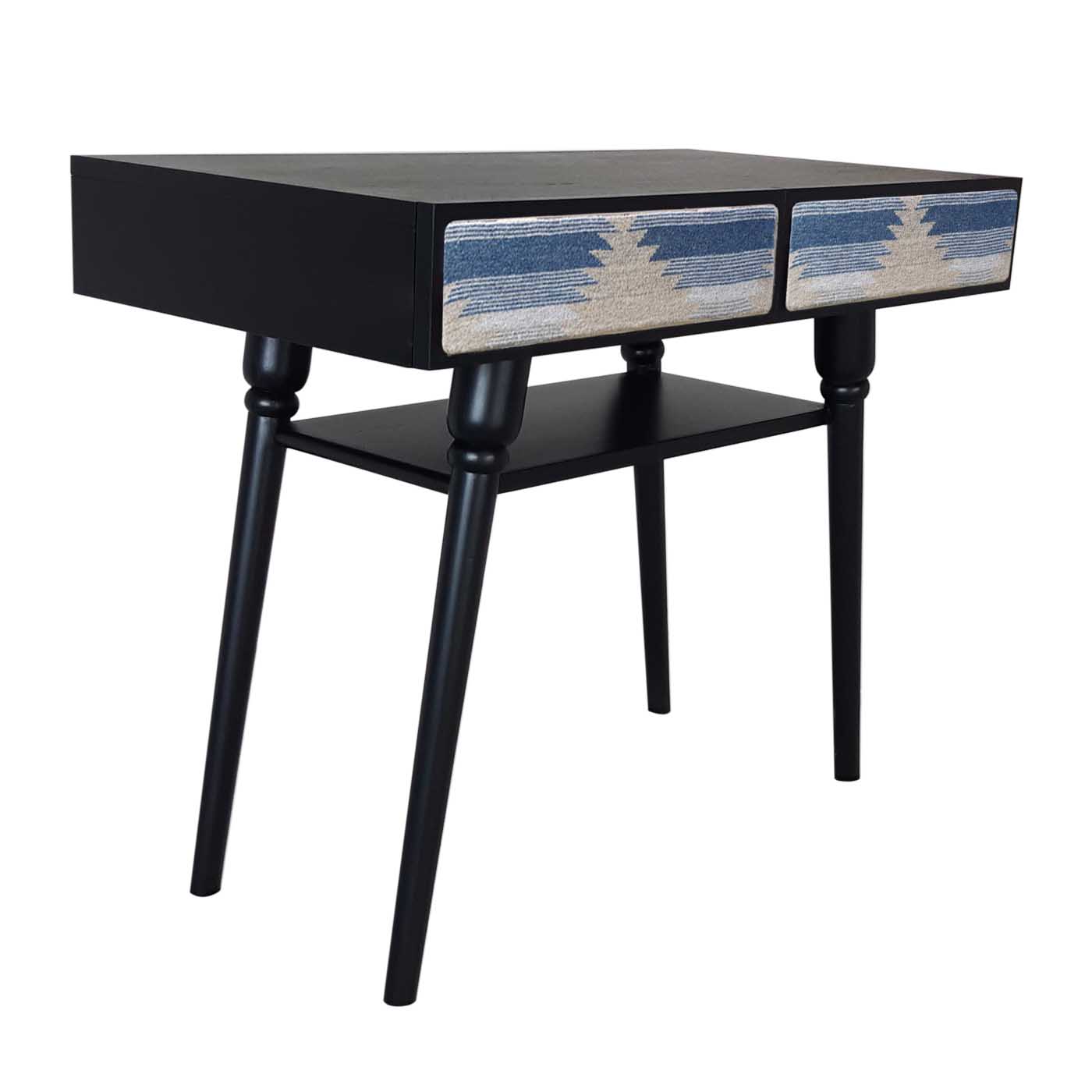 Nador Blue Patterned Black Console Table