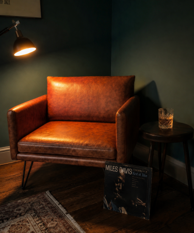 Noblitt Faux Leather Single Sofa