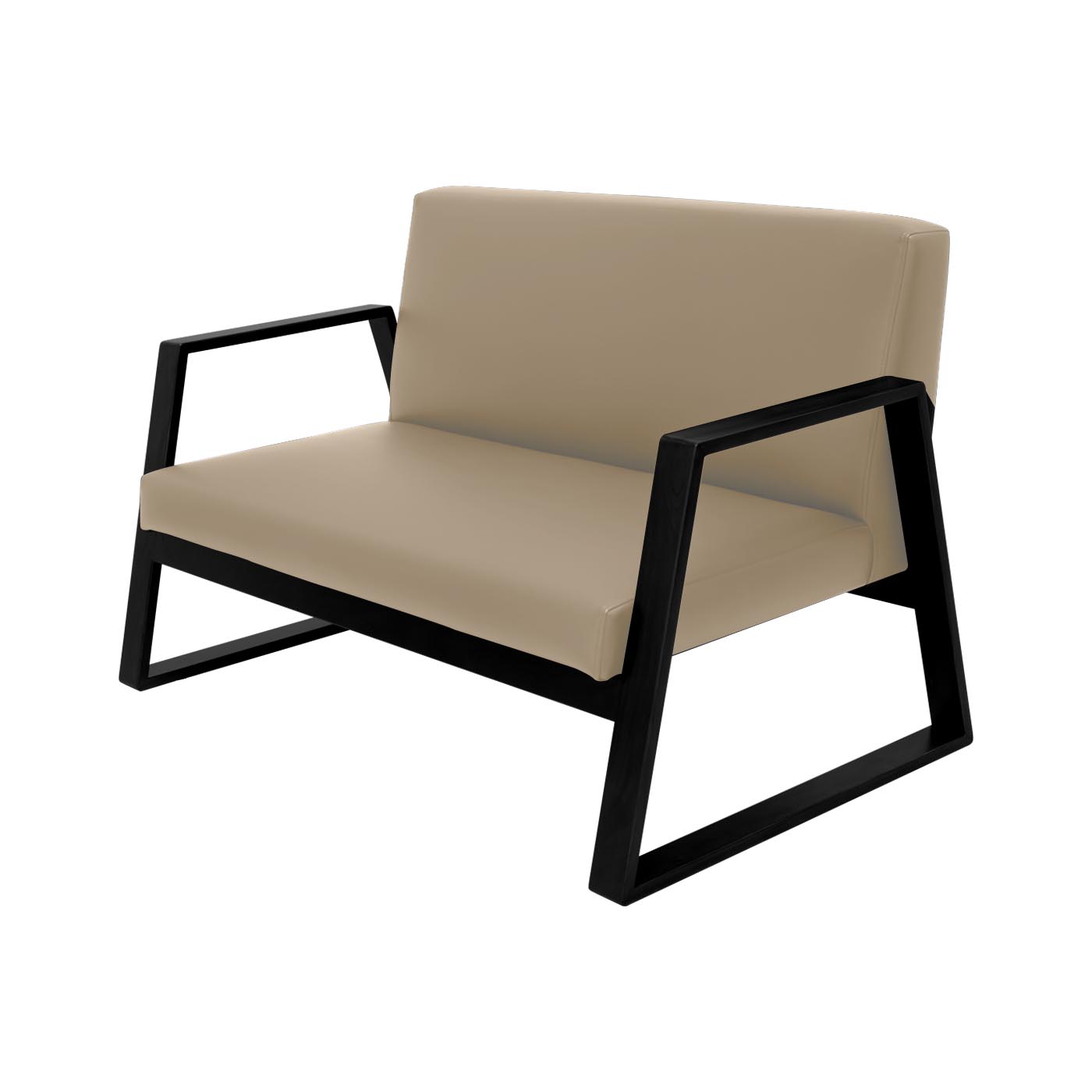 Muko Faux Leather Ebony Double Sofa