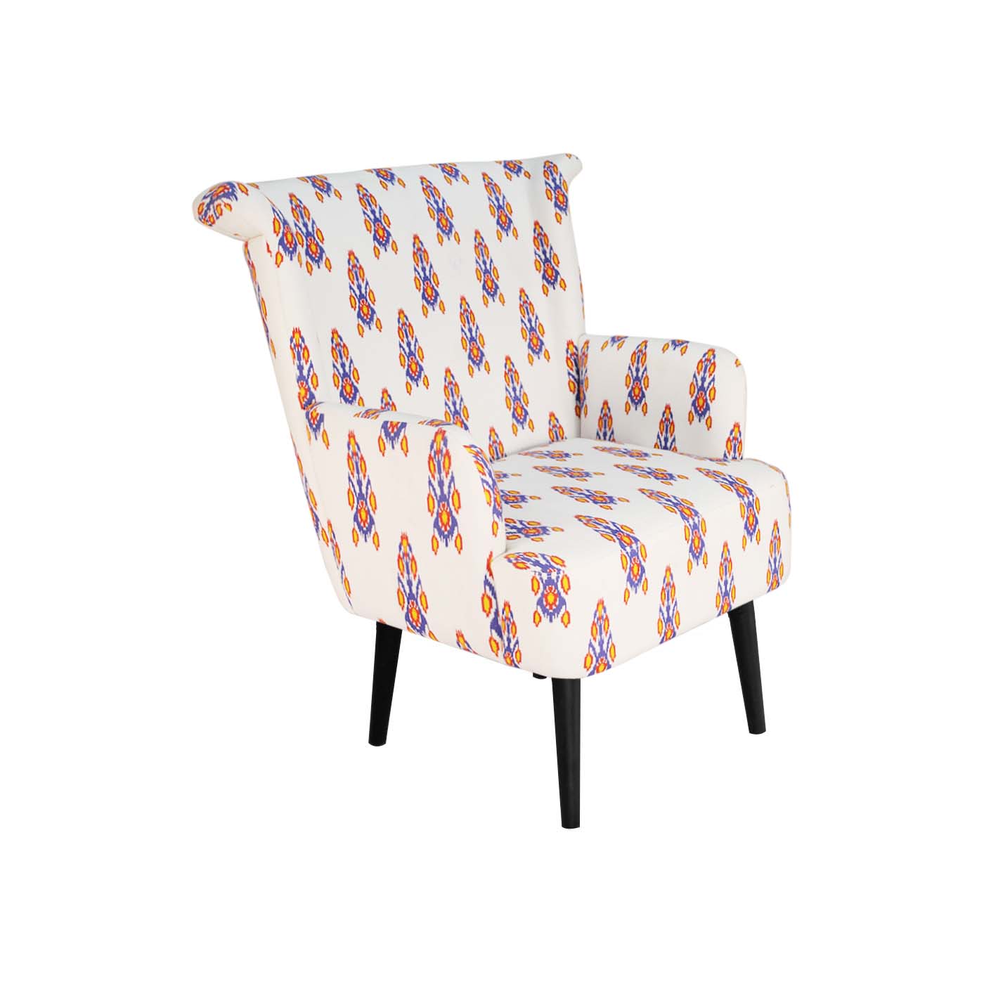Pompeii Ikat White & Red Black Armchair (Limited Edition)