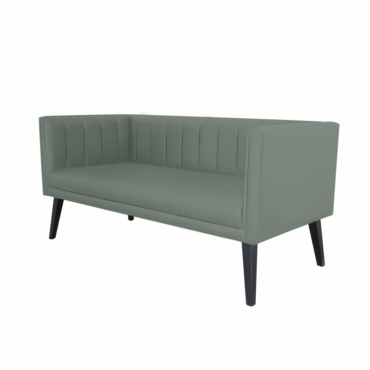 Melrose Faux Leather Ebony Double Sofa