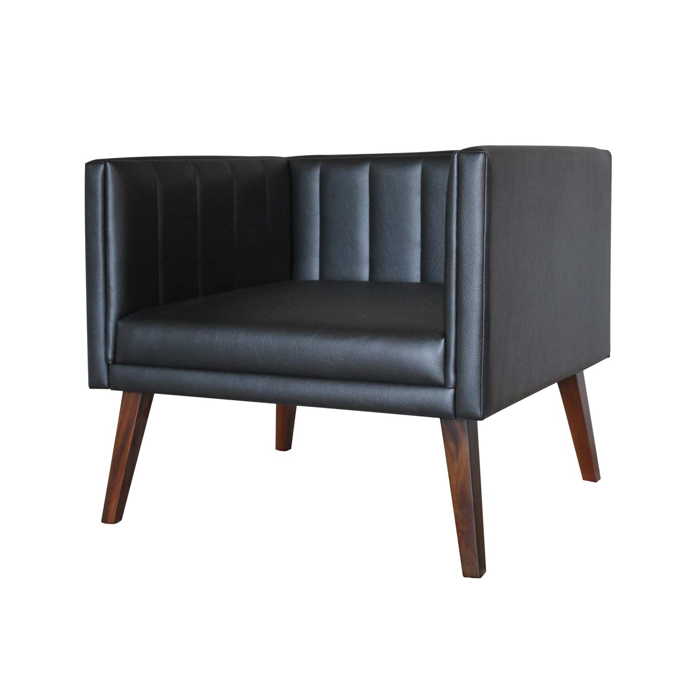 Melrose Faux Leather Dark Single Sofa