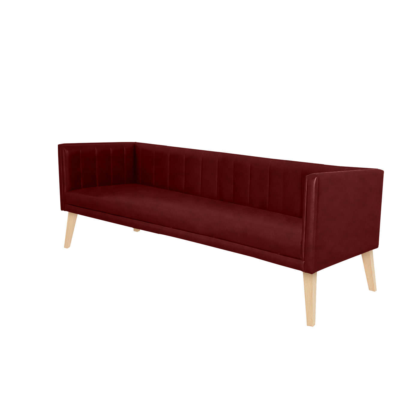 Melrose Faux Leather Light Three Seater Sofa