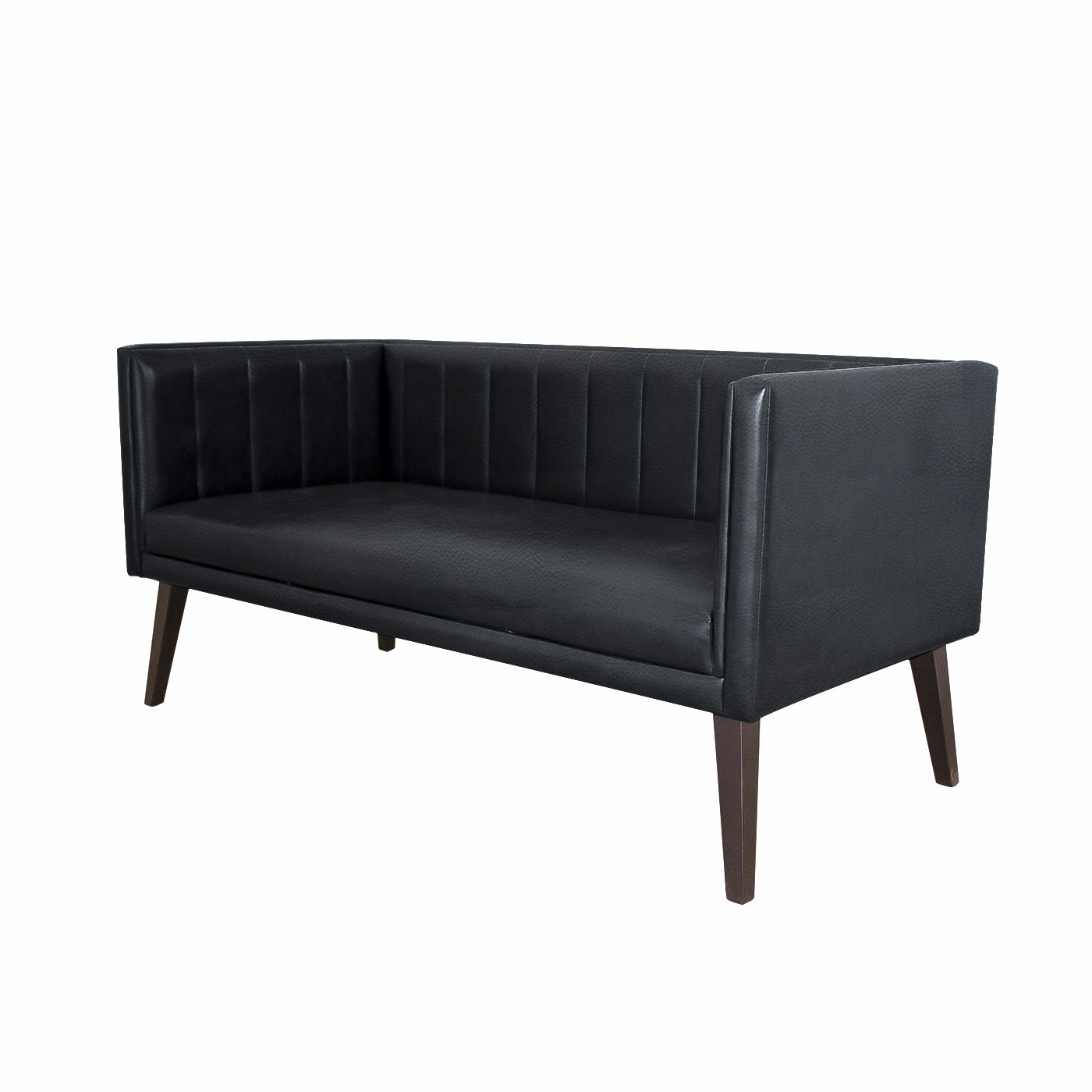 Melrose Faux Leather Dark Double Sofa